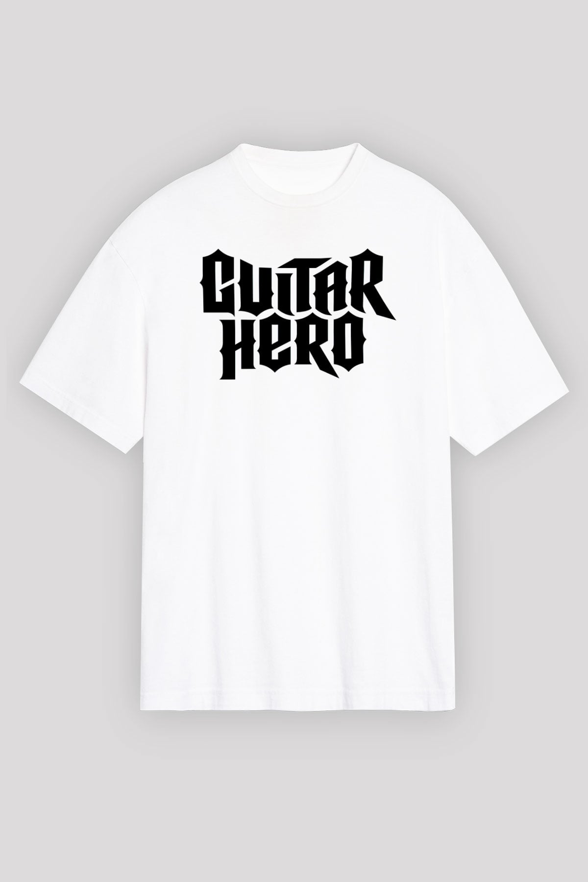 Guitar Hero Beyaz Unisex Oversize Tişört T-Shirt