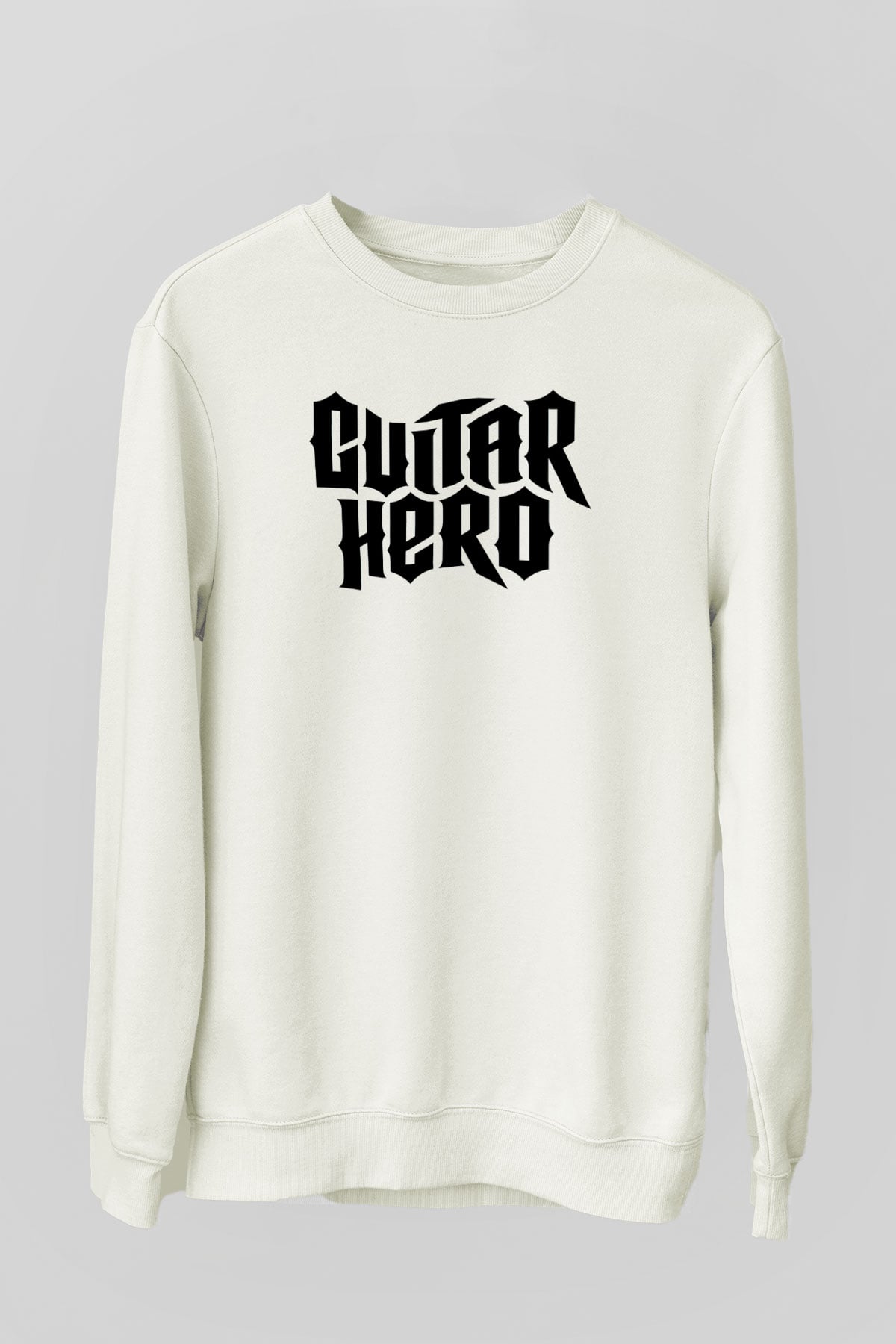 Guitar Hero Beyaz Unisex Sweatshirt