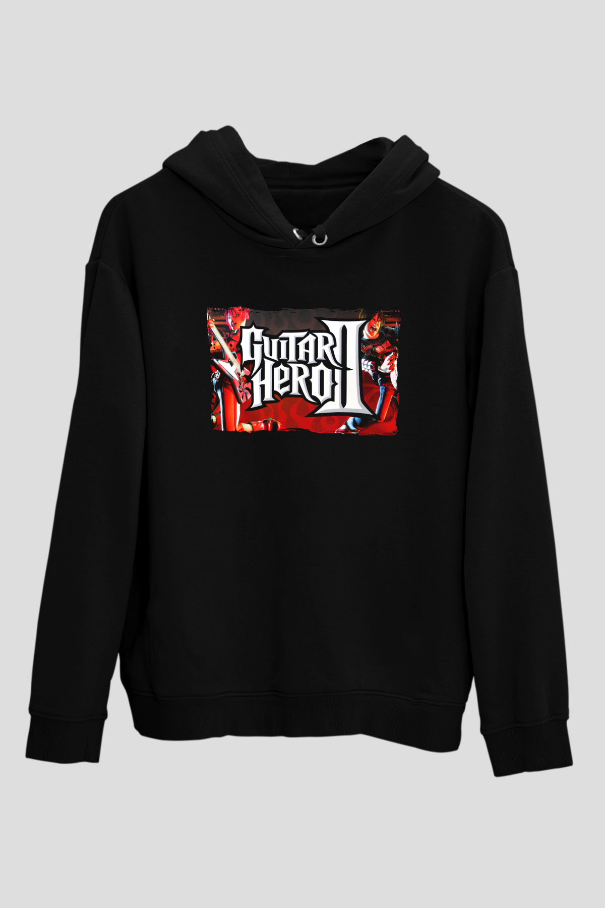Guitar Hero Siyah Unisex Hoodie
