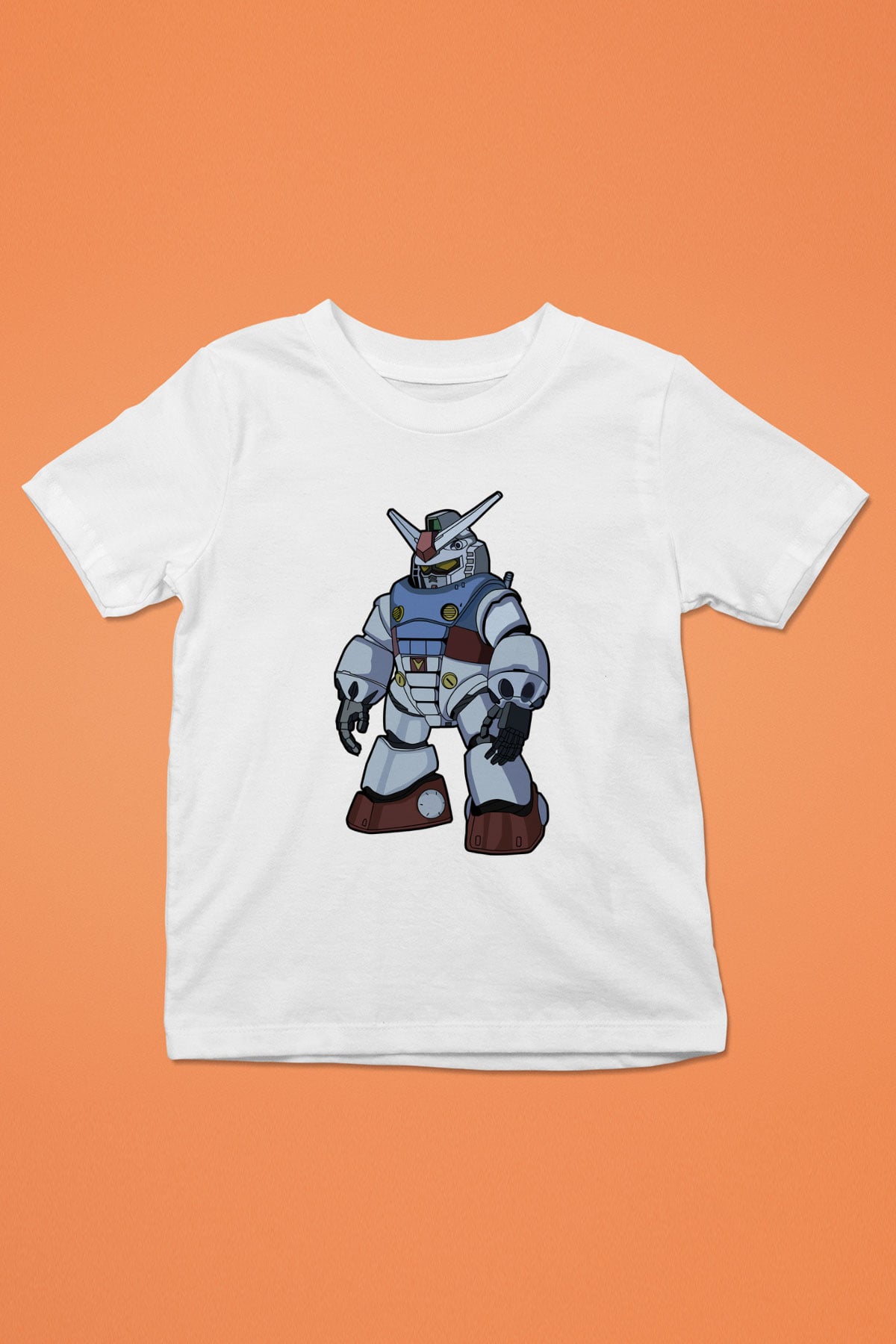 Gundam Robot Baskılı Unisex Beyaz Çocuk Tişört