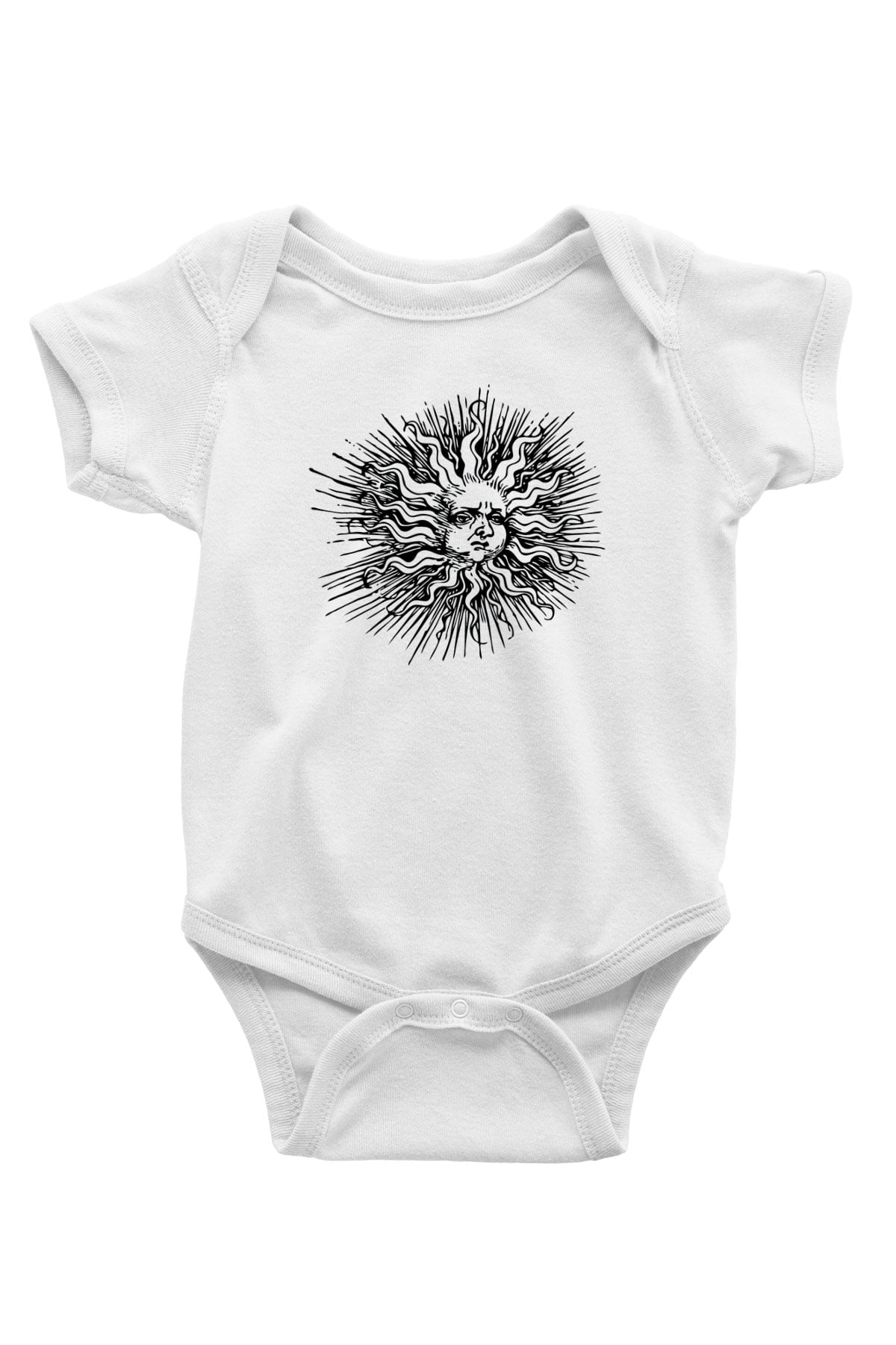 Güneş Baskılı Beyaz Unisex Bebek Body - Zıbın