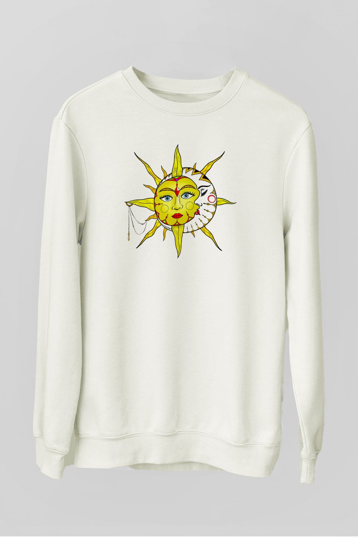 Güneş Beyaz Unisex Sweatshirt