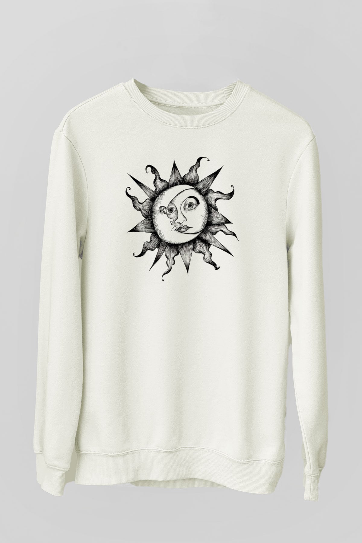 Güneş Beyaz Unisex Sweatshirt