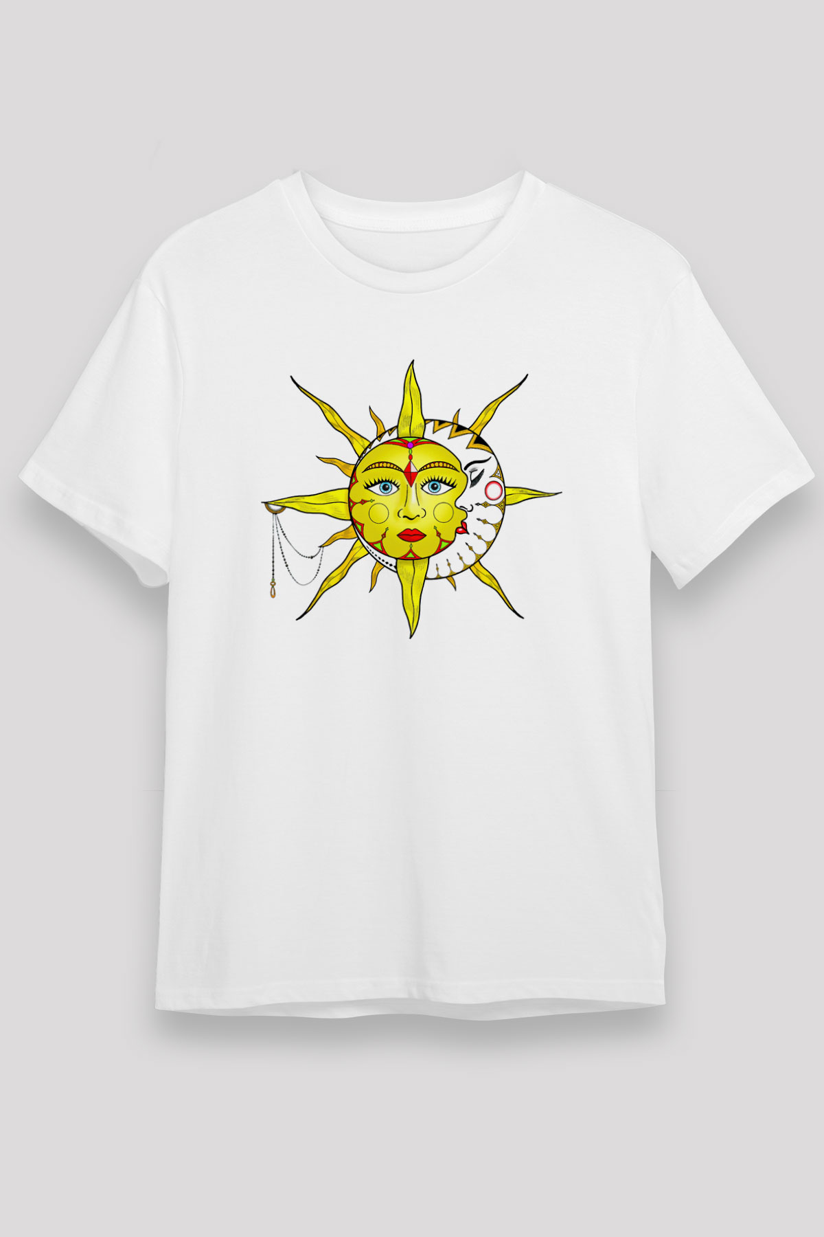 Güneş Beyaz Unisex Tişört T-Shirt - TişörtFabrikası