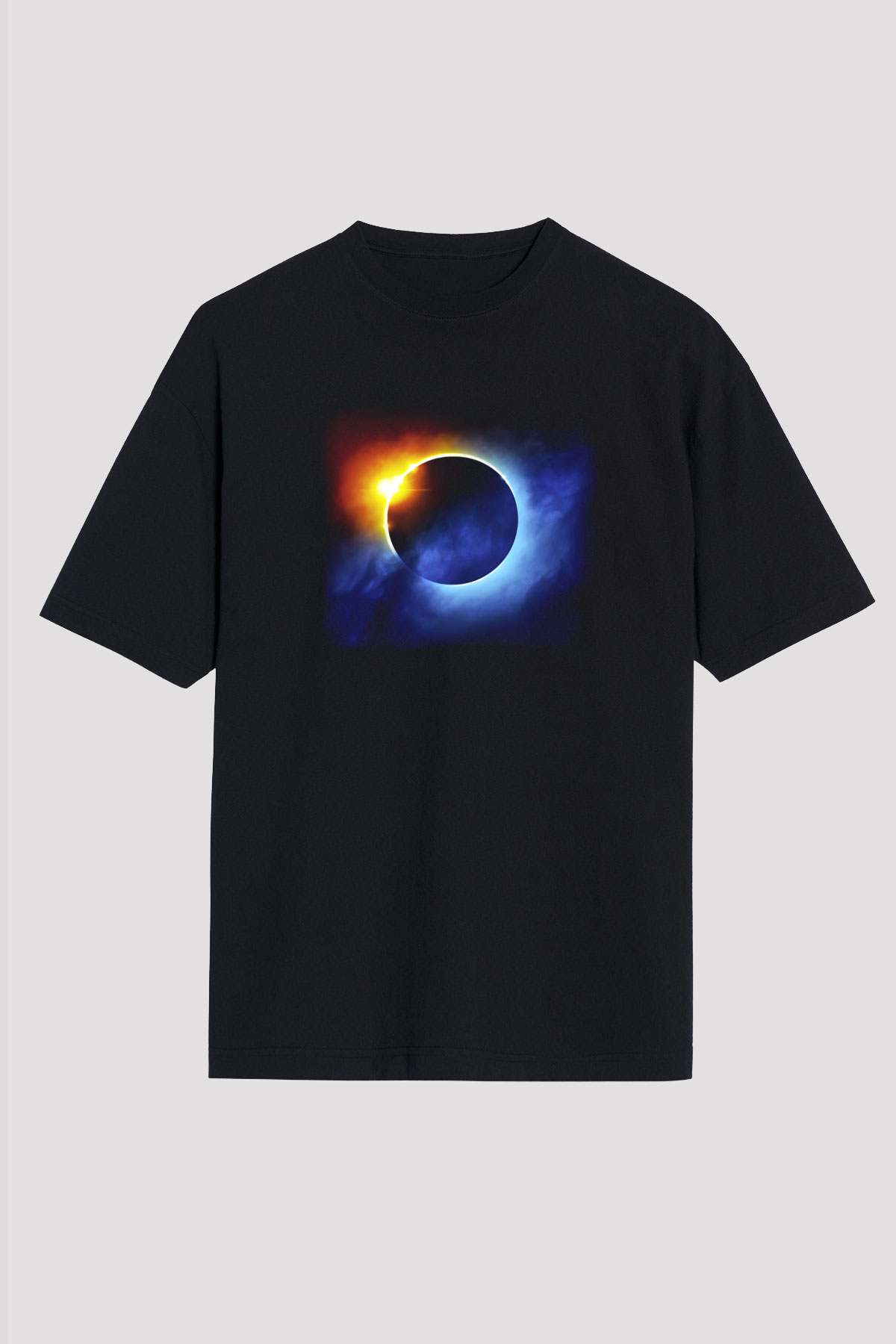 Güneş Siyah Unisex Oversize Tişört T-Shirt