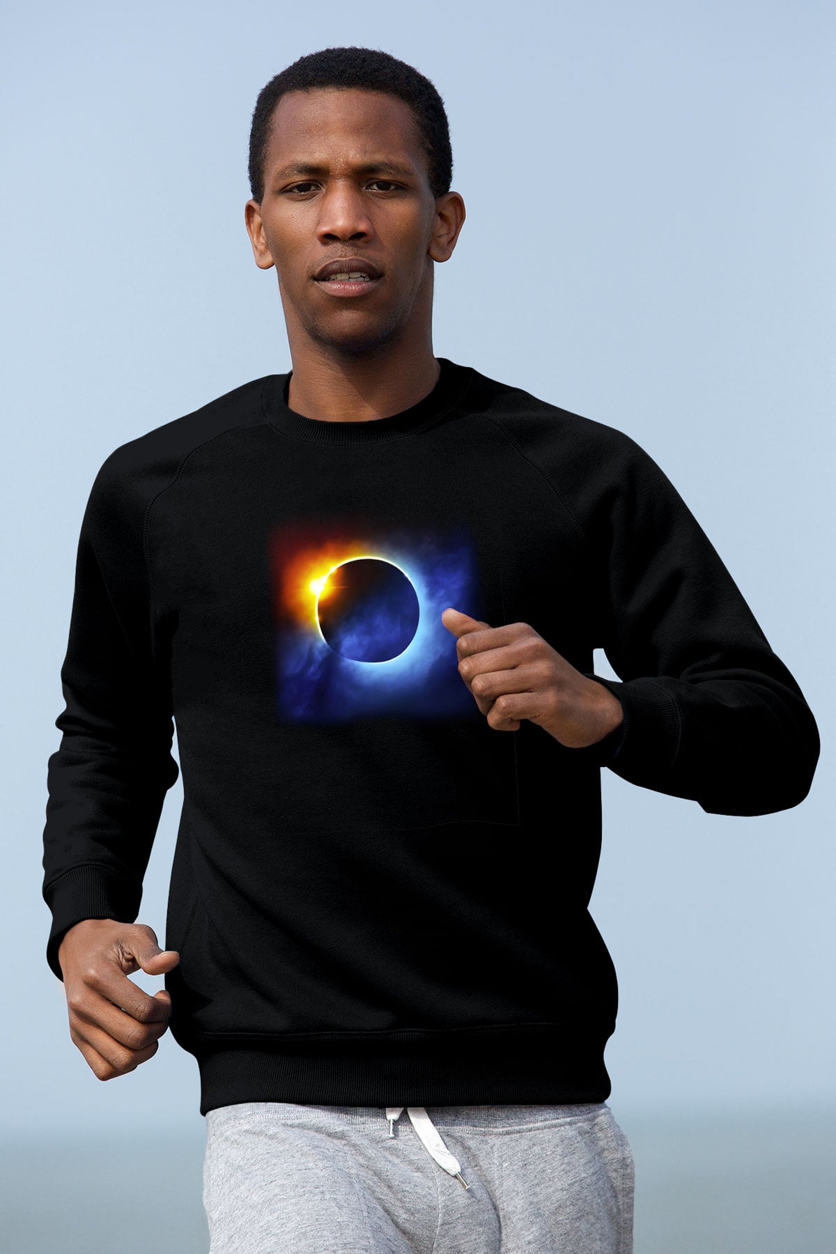 Güneş Siyah Unisex Sweatshirt