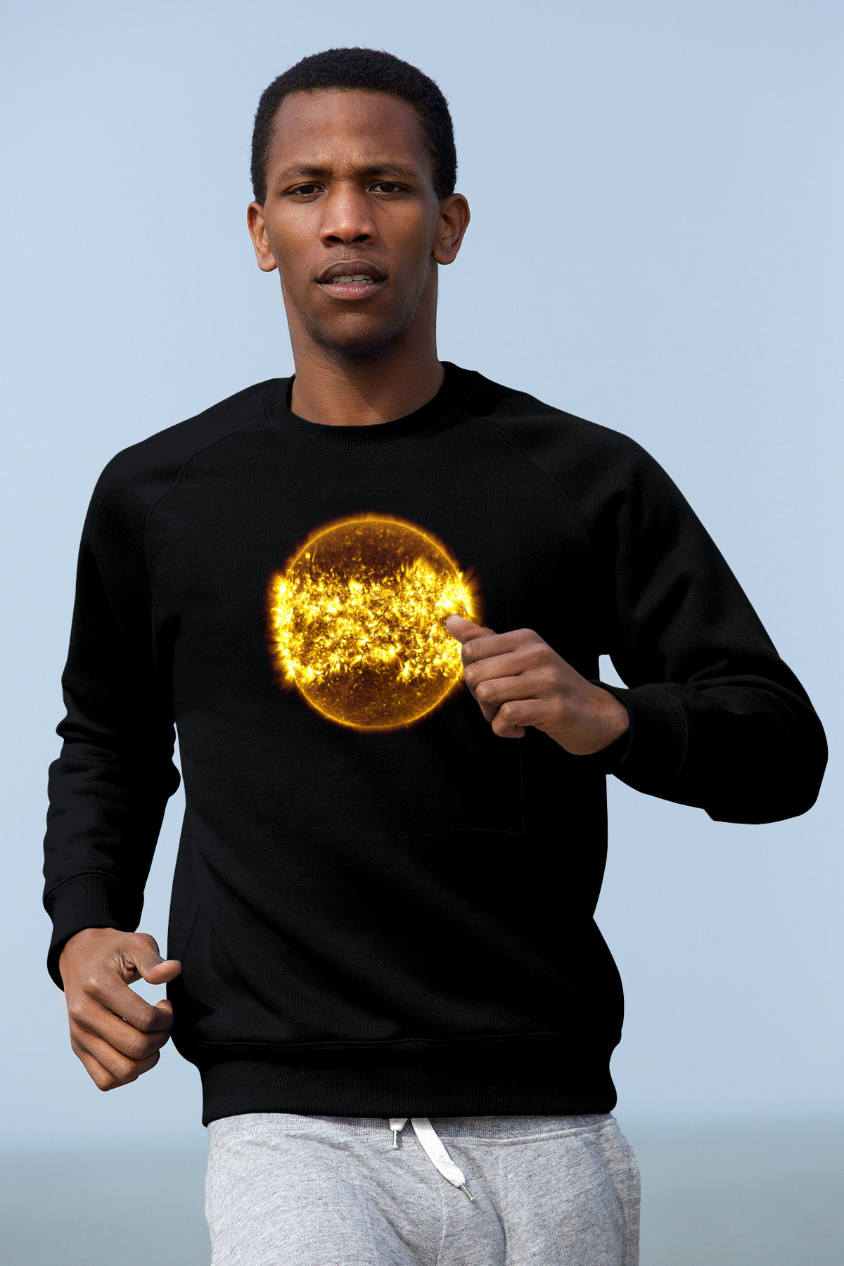 Güneş Siyah Unisex Sweatshirt