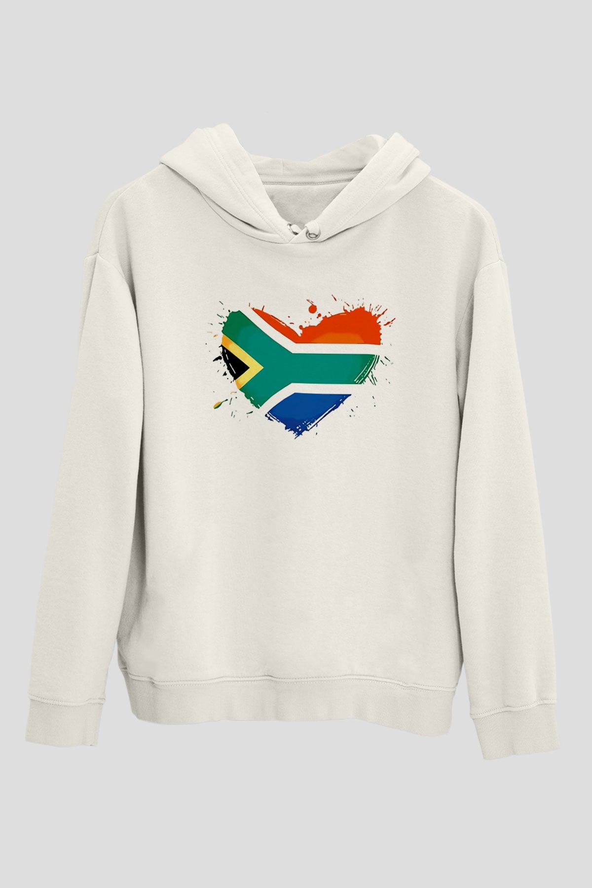 Güney Afrika Cumhuriyeti Beyaz Unisex Kapşonlu Sweatshirt
