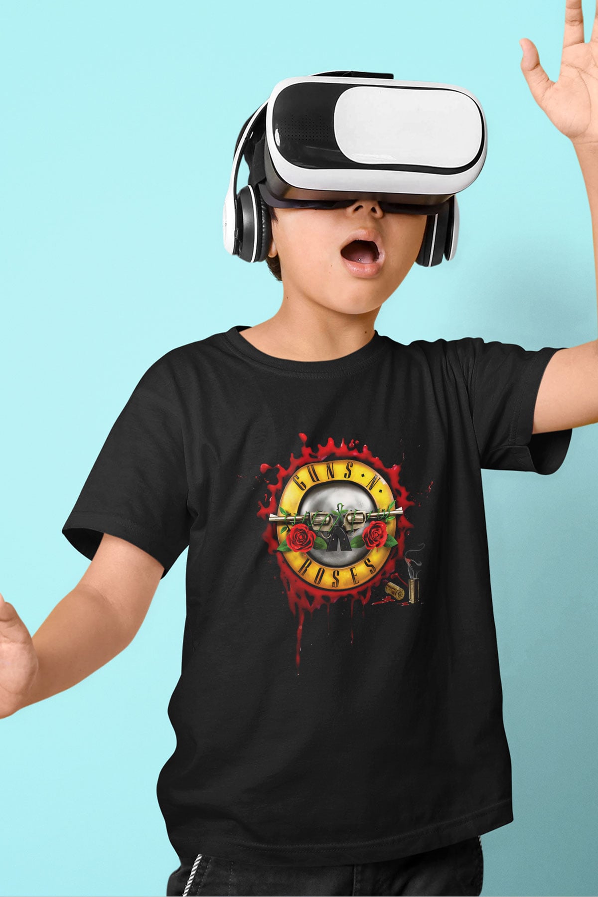 Guns N’ Roses Baskılı Siyah Unisex Çocuk Tişört