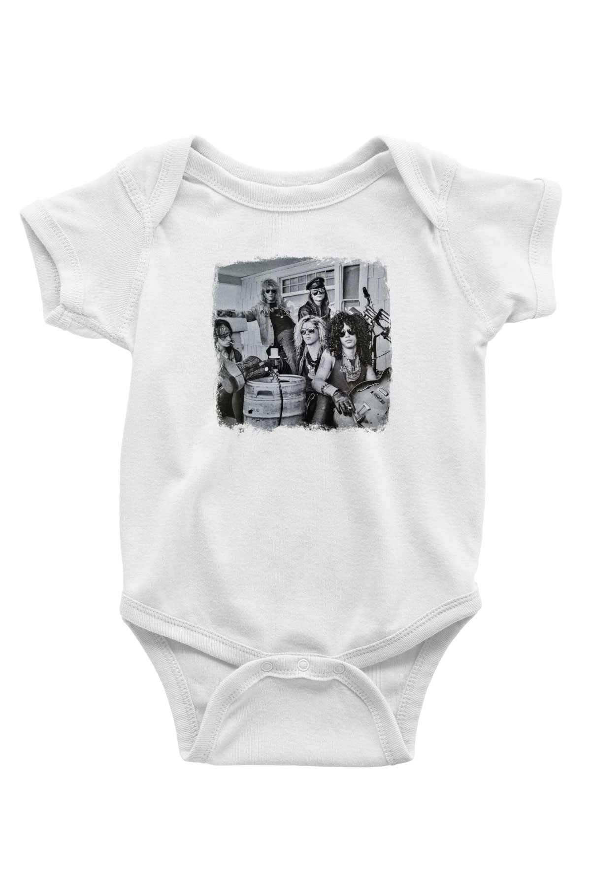 Guns N' Roses Baskılı Unisex Beyaz Bebek Body - Zıbın