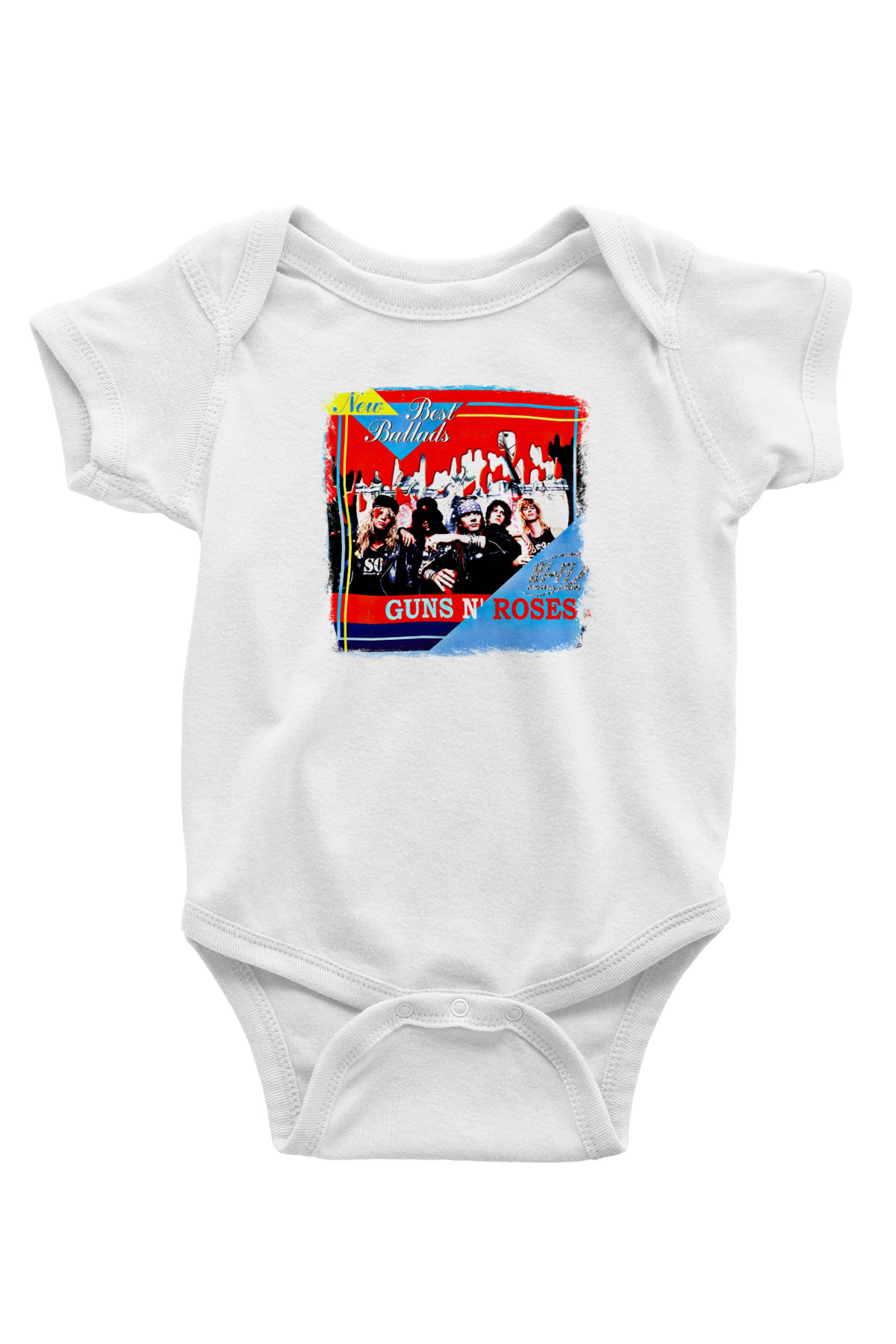Guns N' Roses Baskılı Unisex Beyaz Bebek Body - Zıbın
