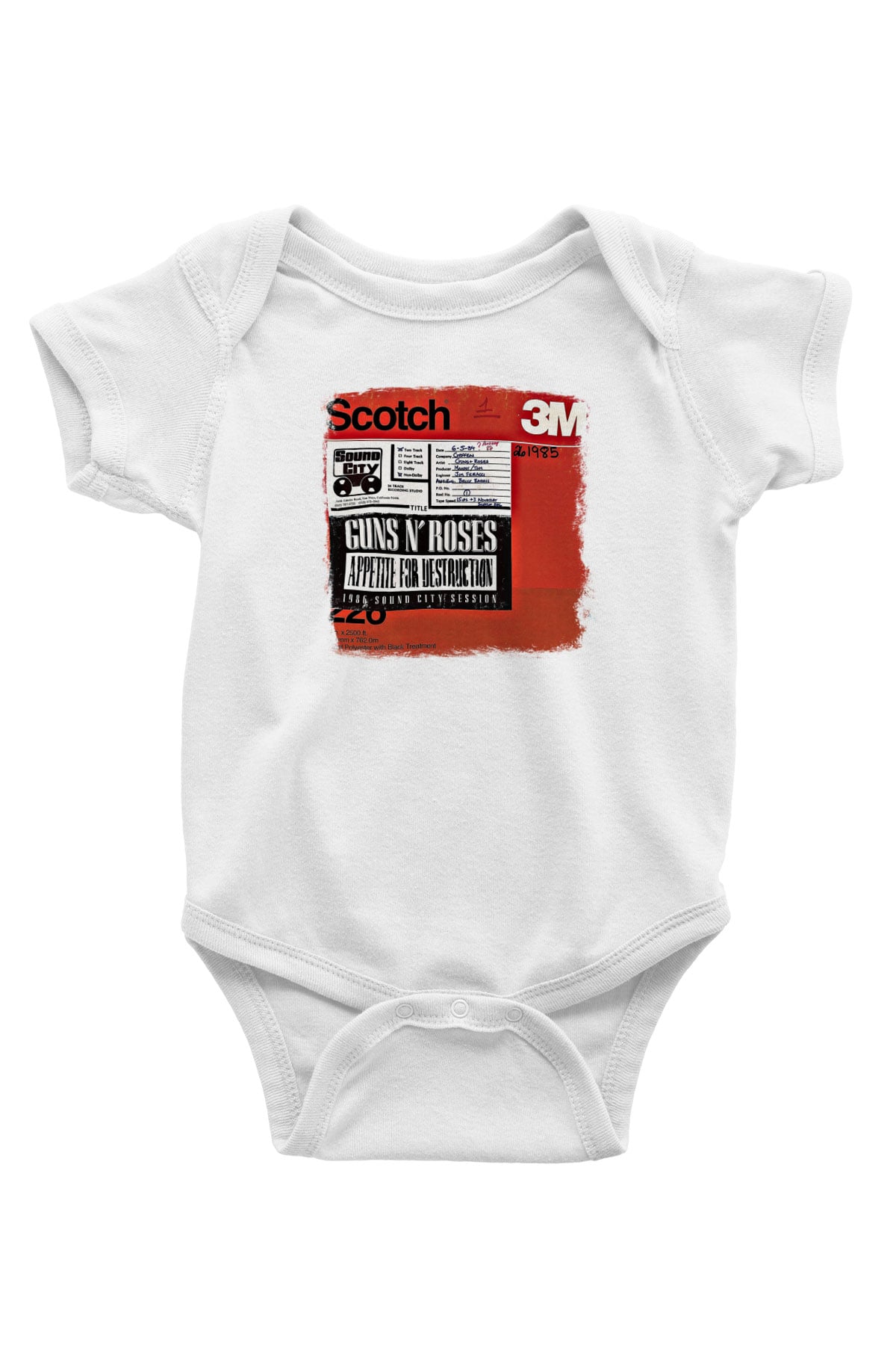 Guns N' Roses Baskılı Unisex Beyaz Bebek Body - Zıbın