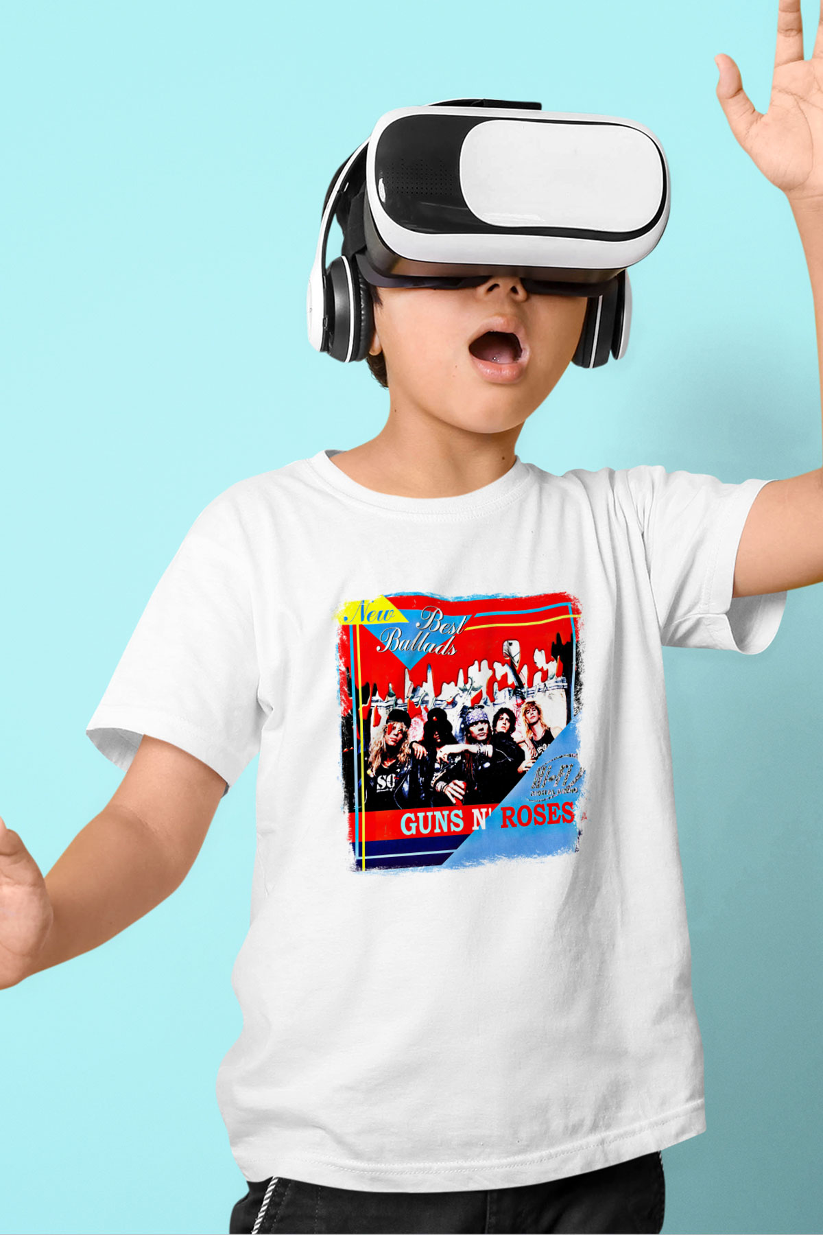 Guns N' Roses Baskılı Unisex Beyaz Çocuk Tişört