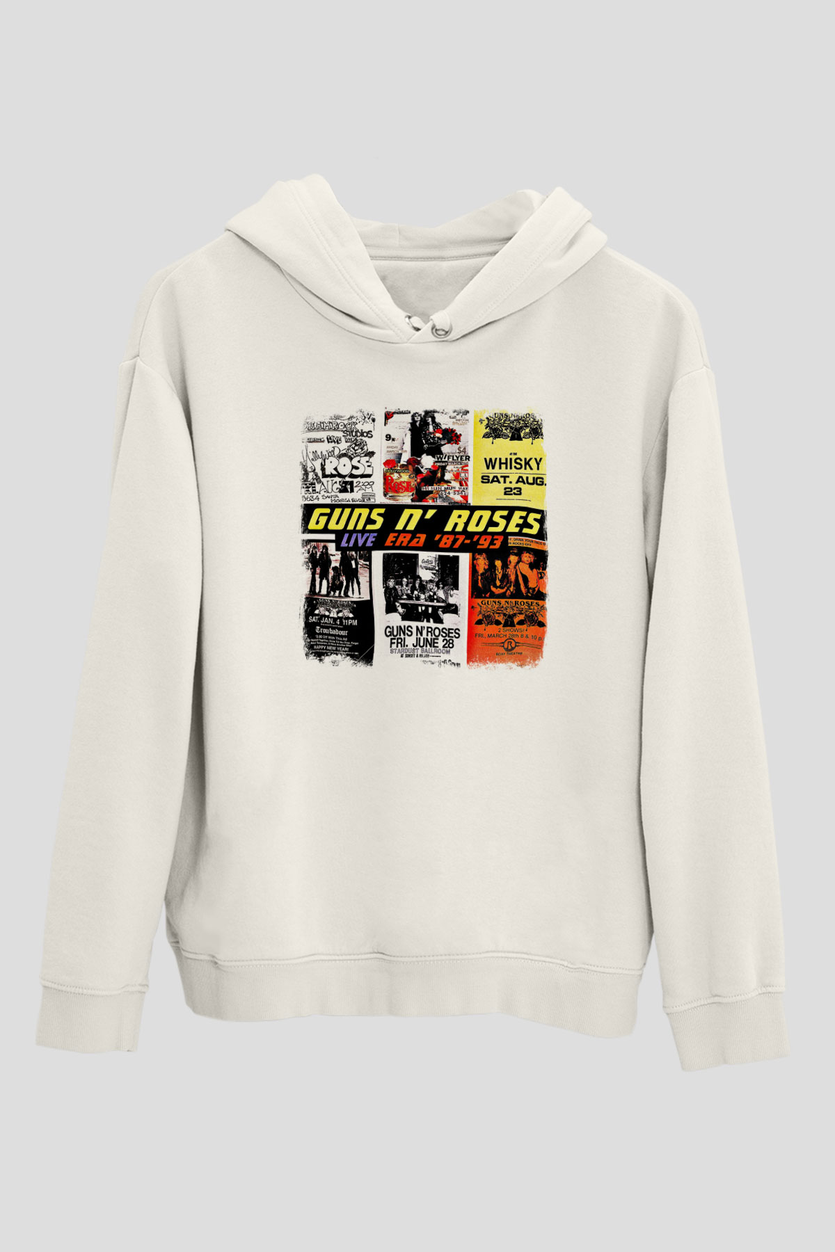 Guns N' Roses Baskılı Unisex Beyaz Hoodie