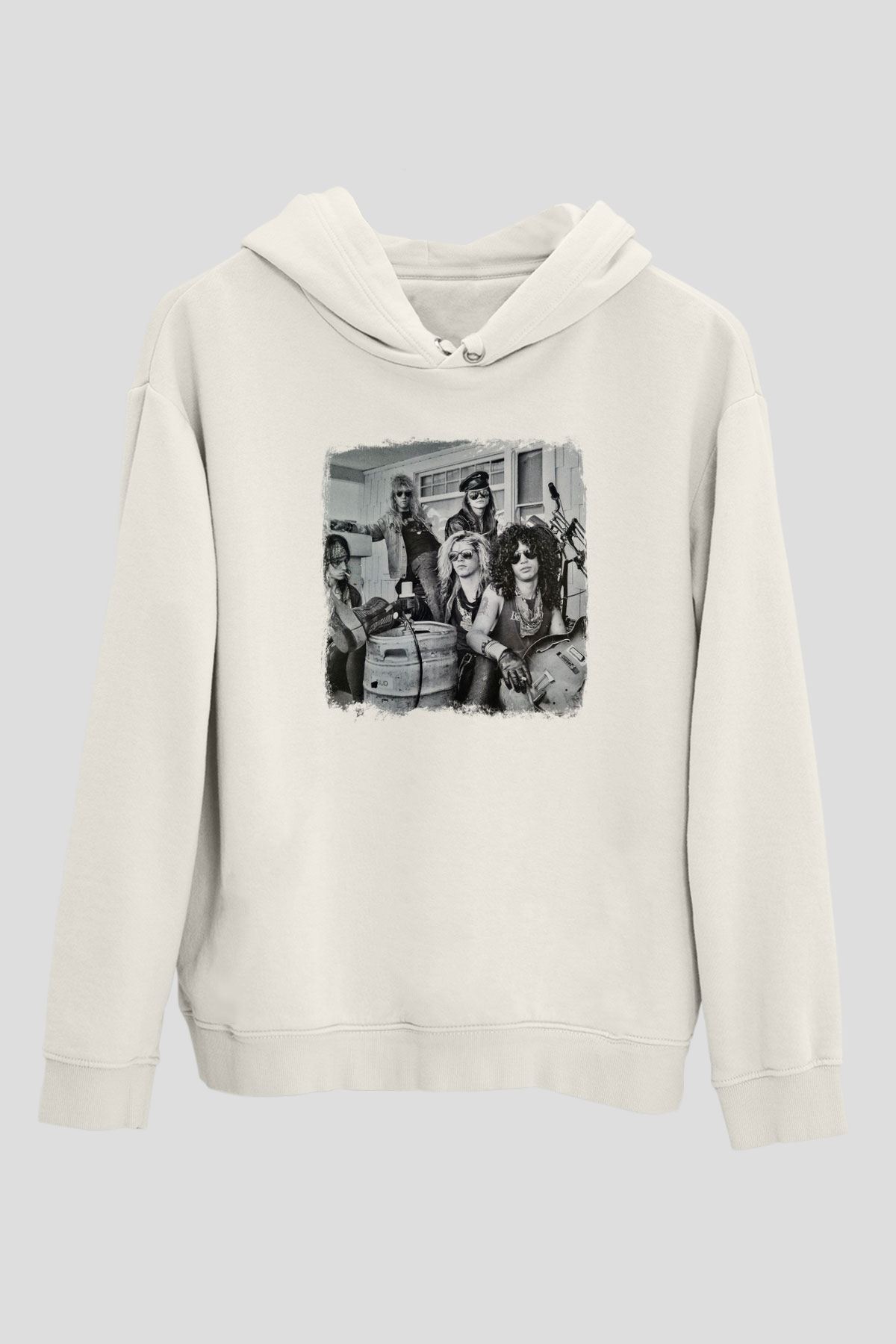 Guns N' Roses Baskılı Unisex Beyaz Hoodie