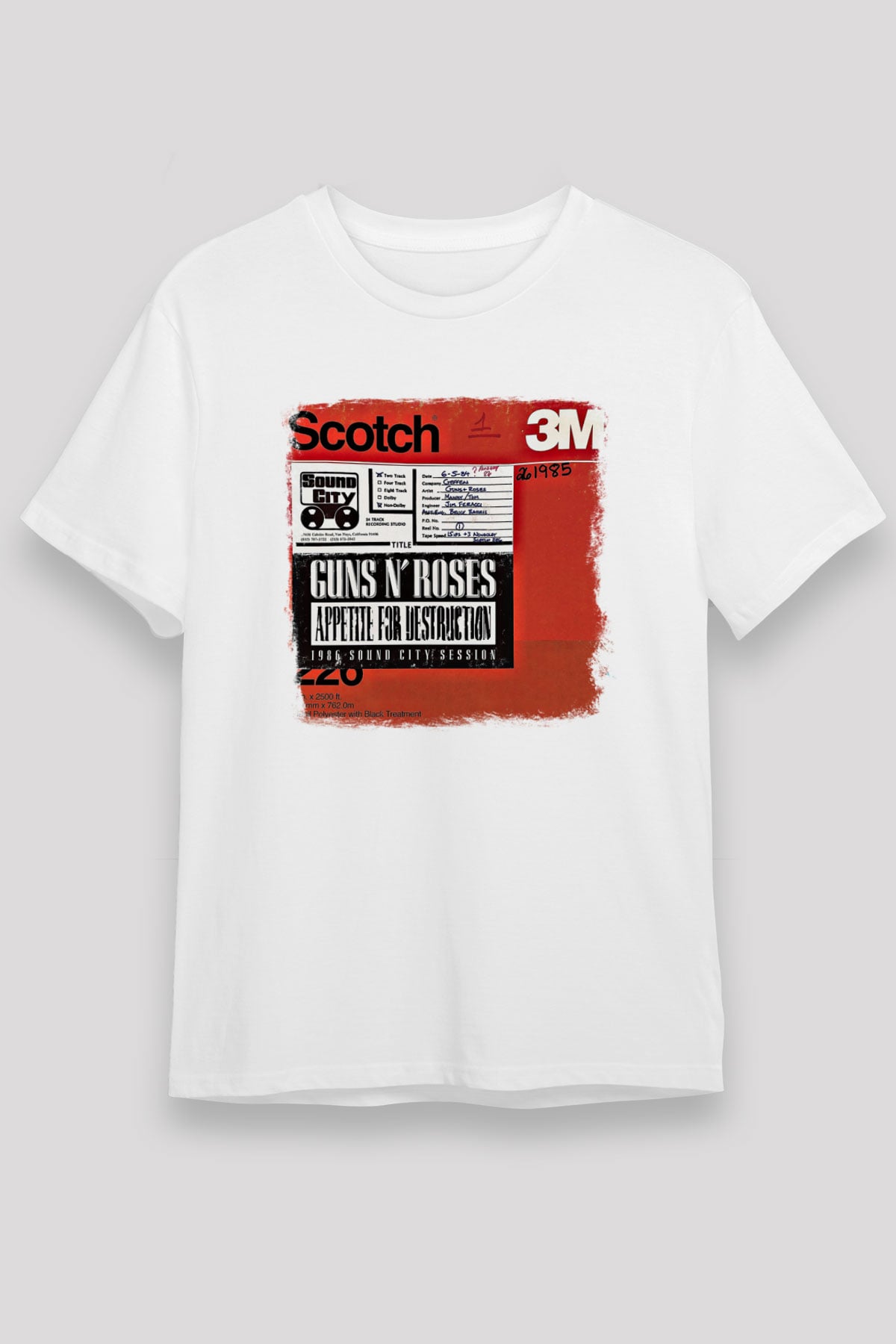 Guns N' Roses Baskılı Unisex Beyaz Tişört
