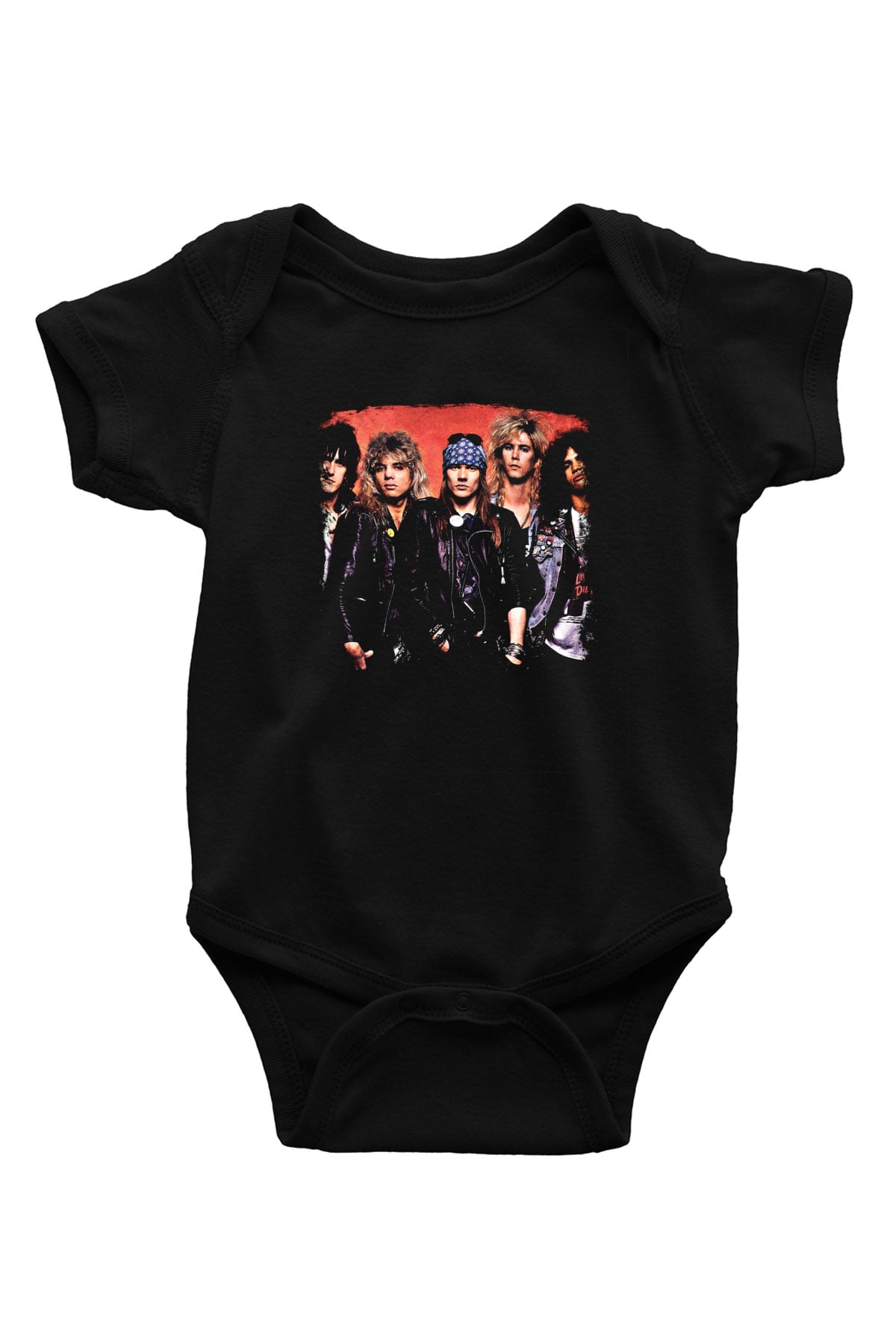 Guns N' Roses Baskılı Unisex Siyah Bebek Body - Zıbın