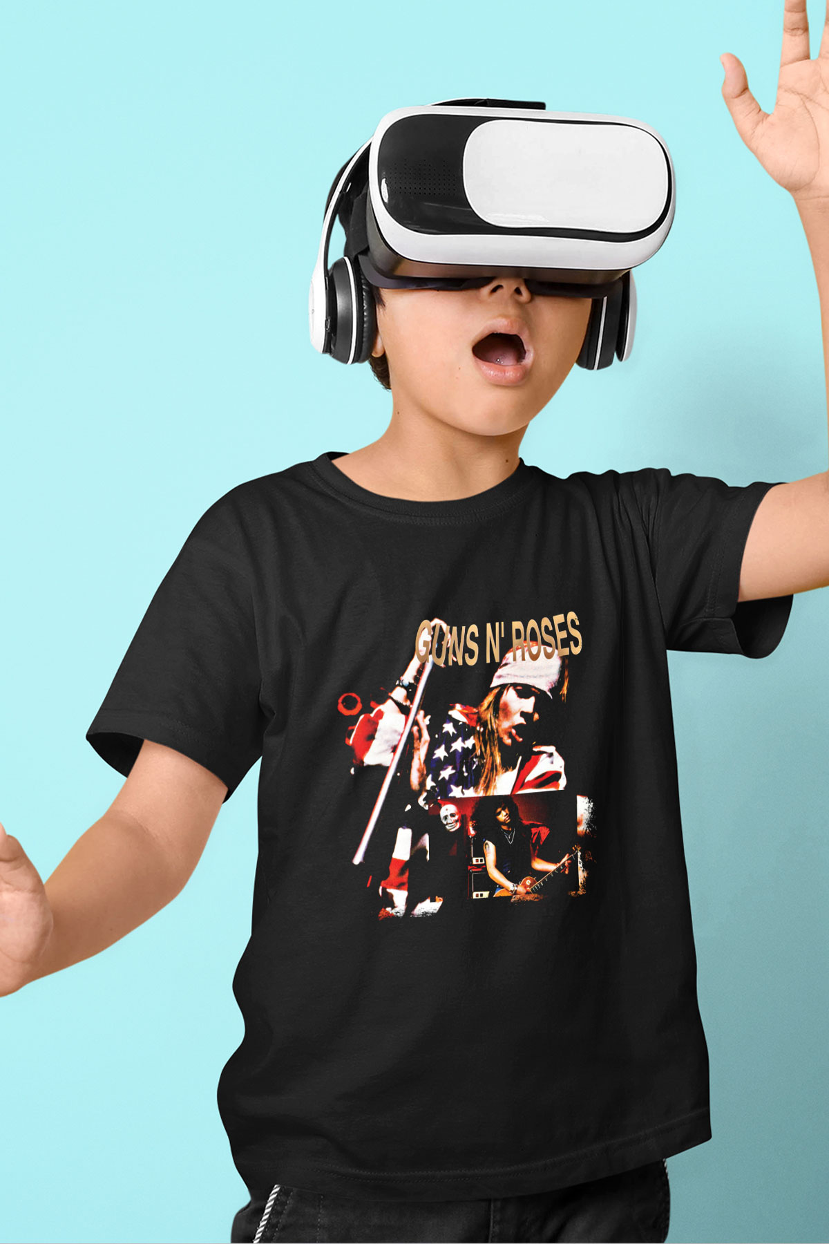 Guns N' Roses Baskılı Unisex Siyah Çocuk Tişört