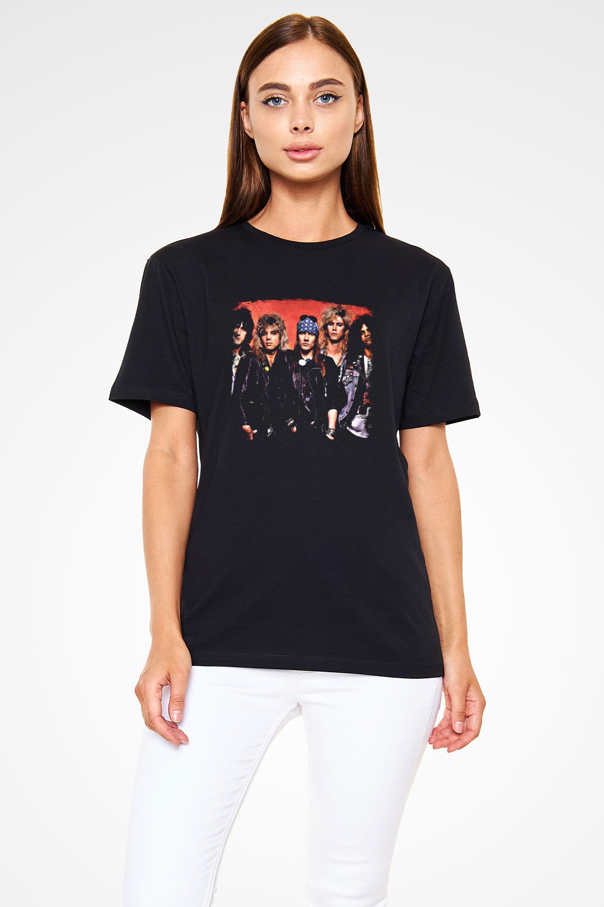 Guns N' Roses Baskılı Unisex Siyah Tişört
