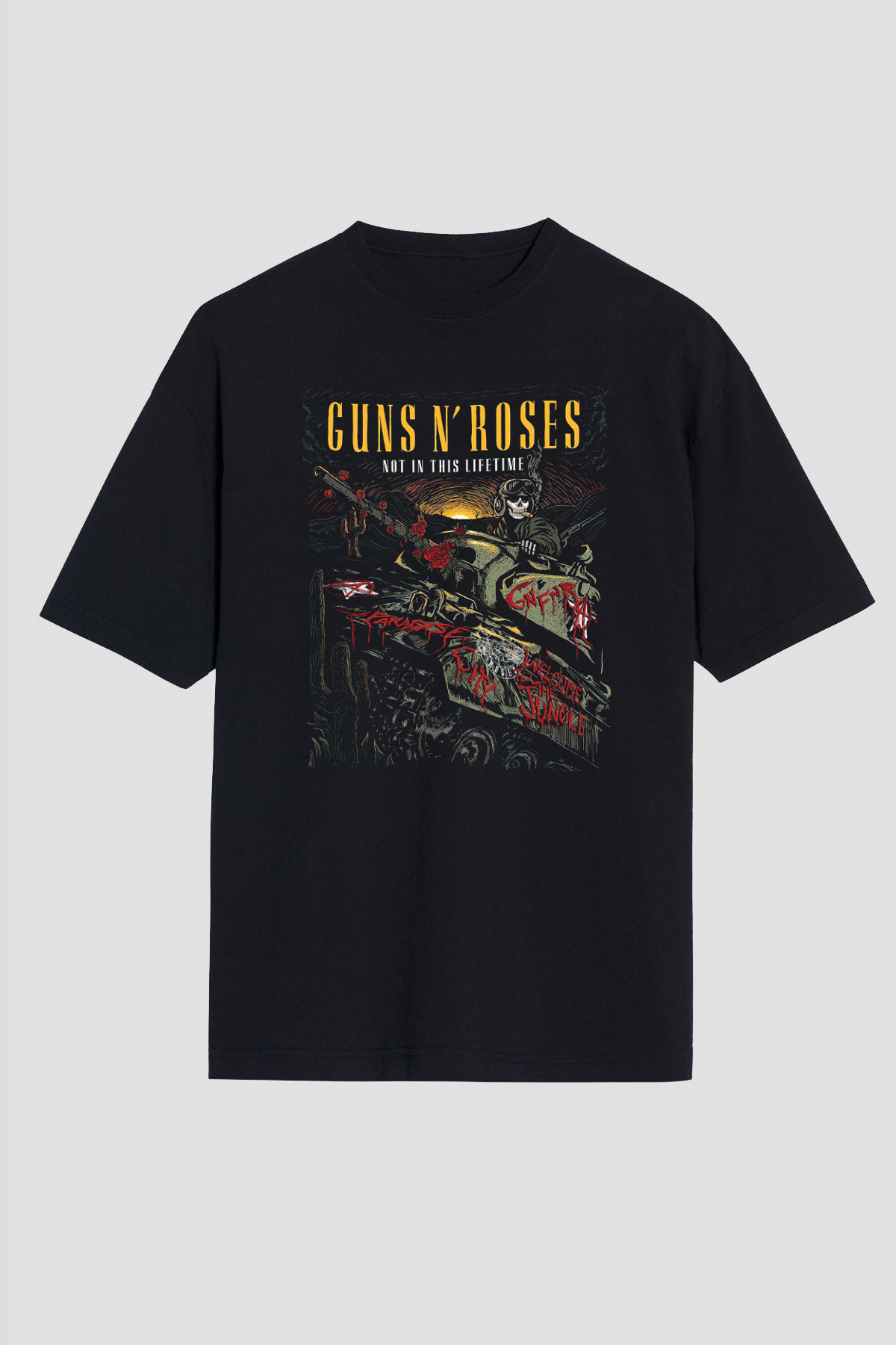 Guns N’ Roses Siyah Unisex Oversize Tişört T-Shirt