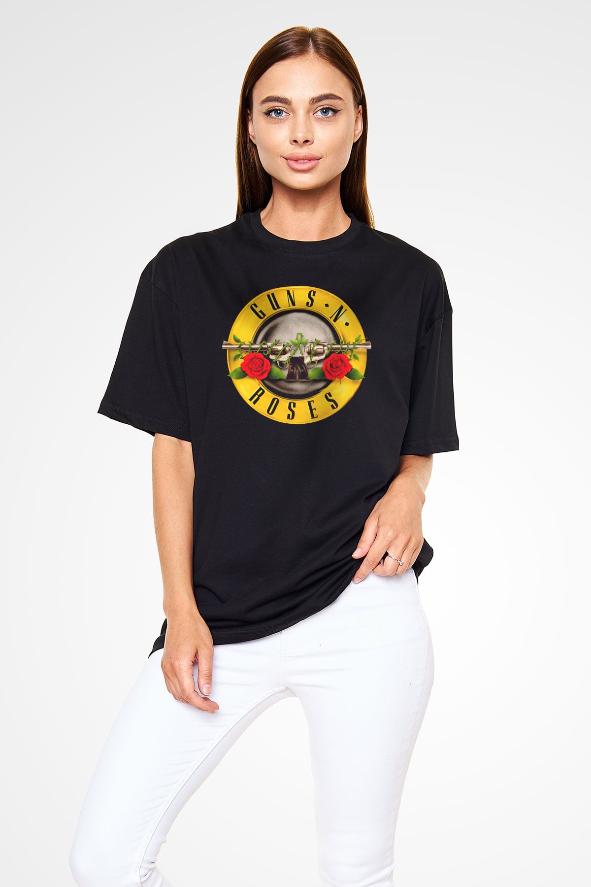 Guns N' Roses Siyah Unisex Oversize Tişört T-Shirt