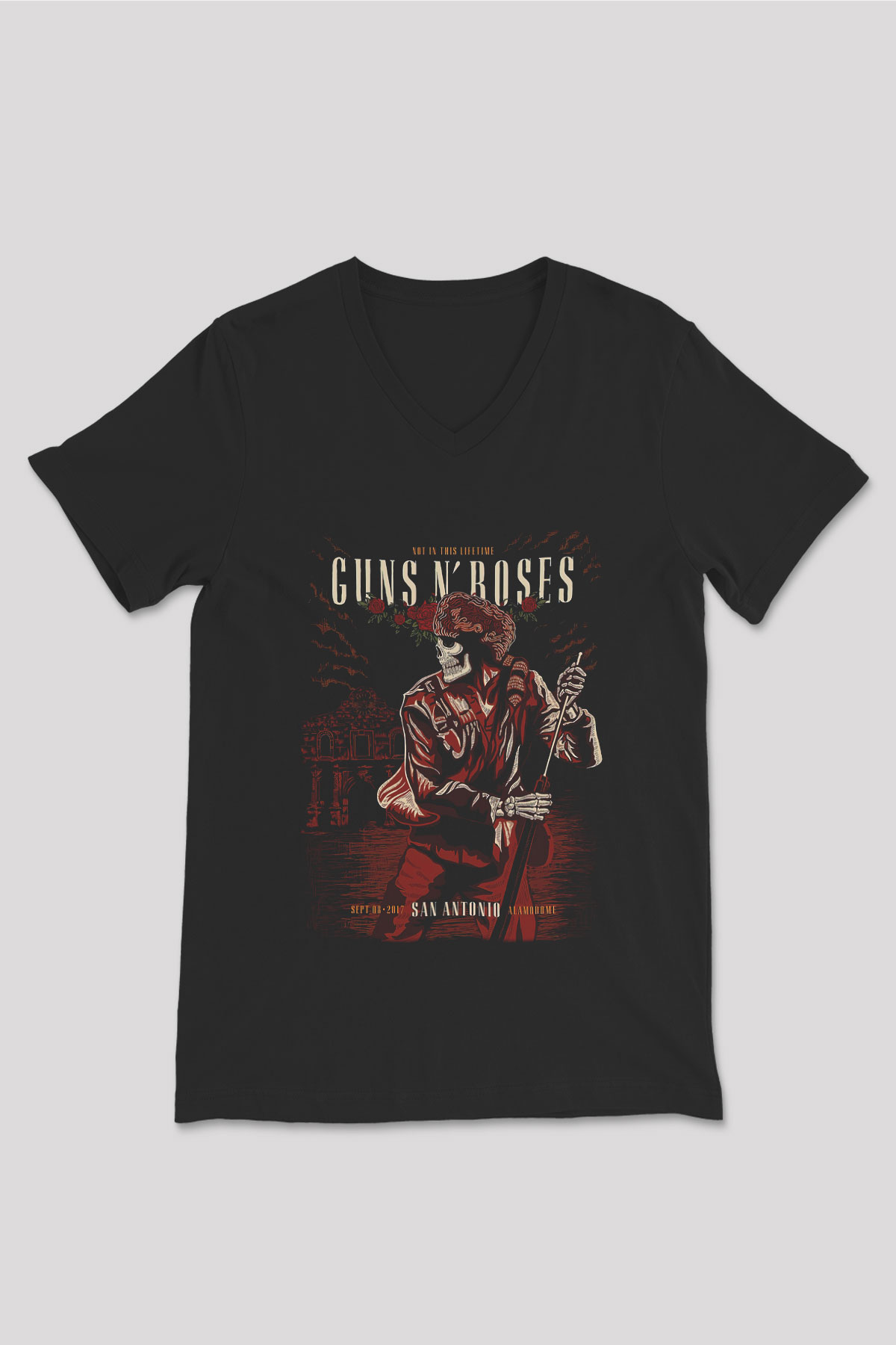 Guns N’ Roses Siyah Unisex V Yaka Tişört T-Shirt