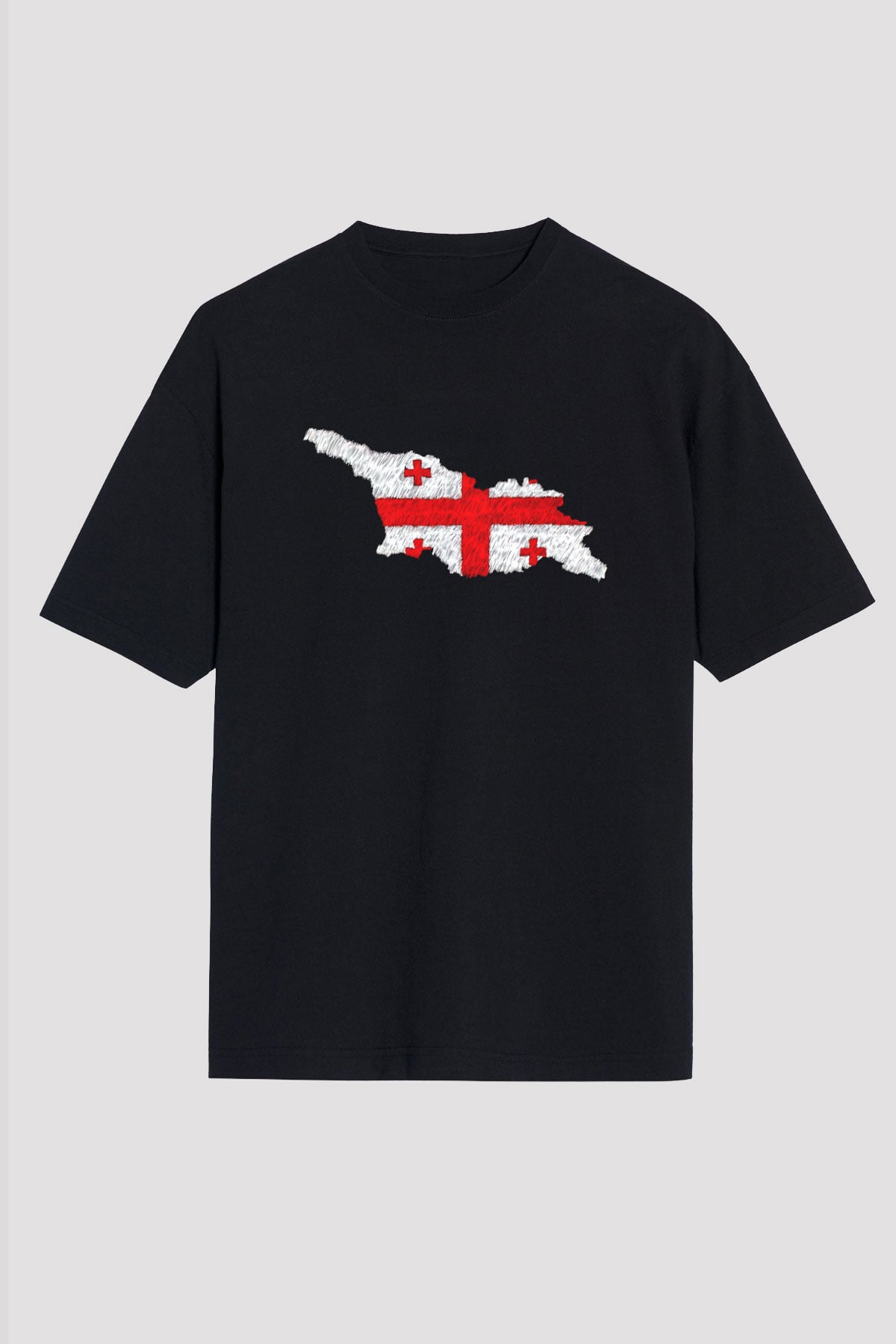 Gürcistan Siyah Unisex Tişört T-Shirt - TişörtFabrikası