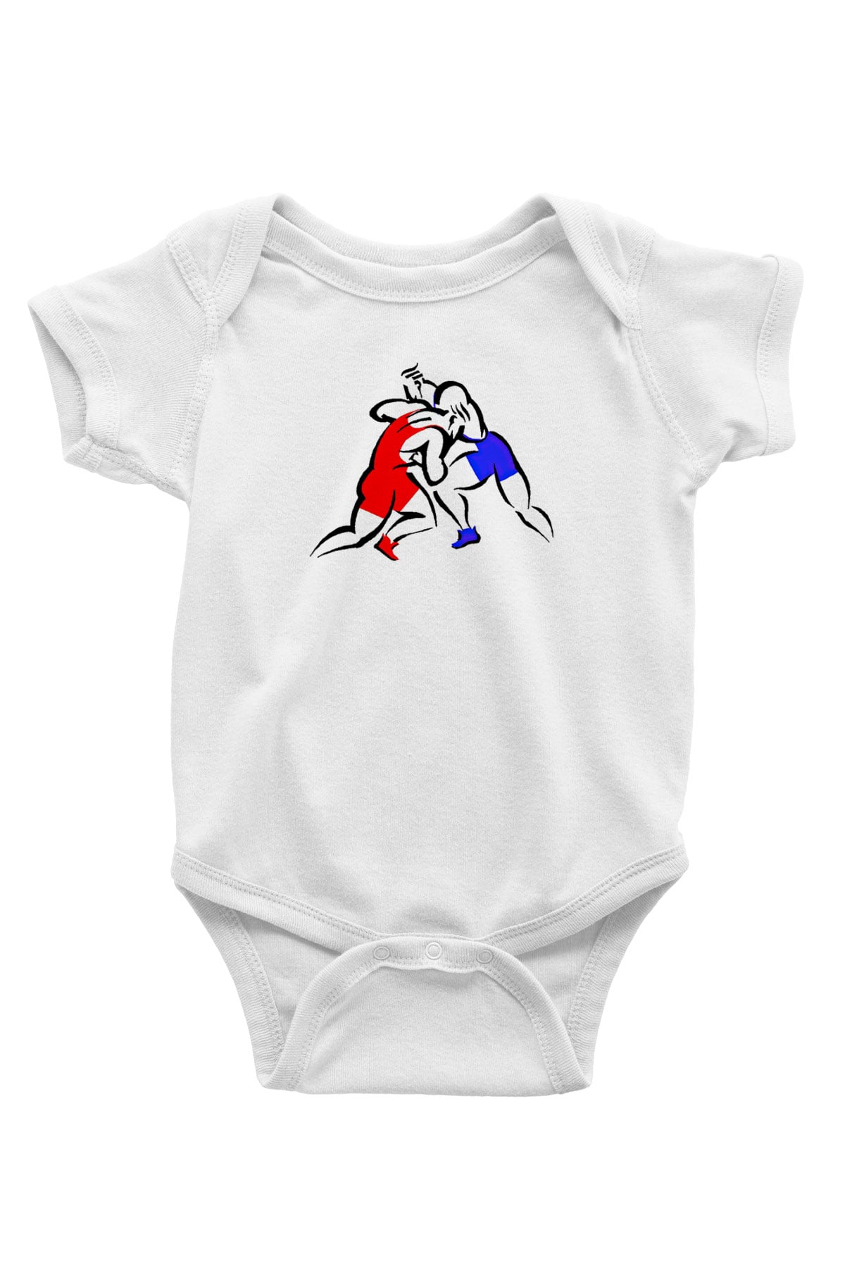 Güreş Baskılı Beyaz Bebek Body - Zıbın