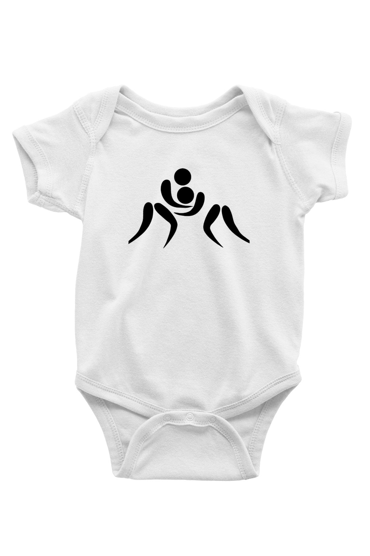 Güreş Baskılı Beyaz Unisex Bebek Body - Zıbın