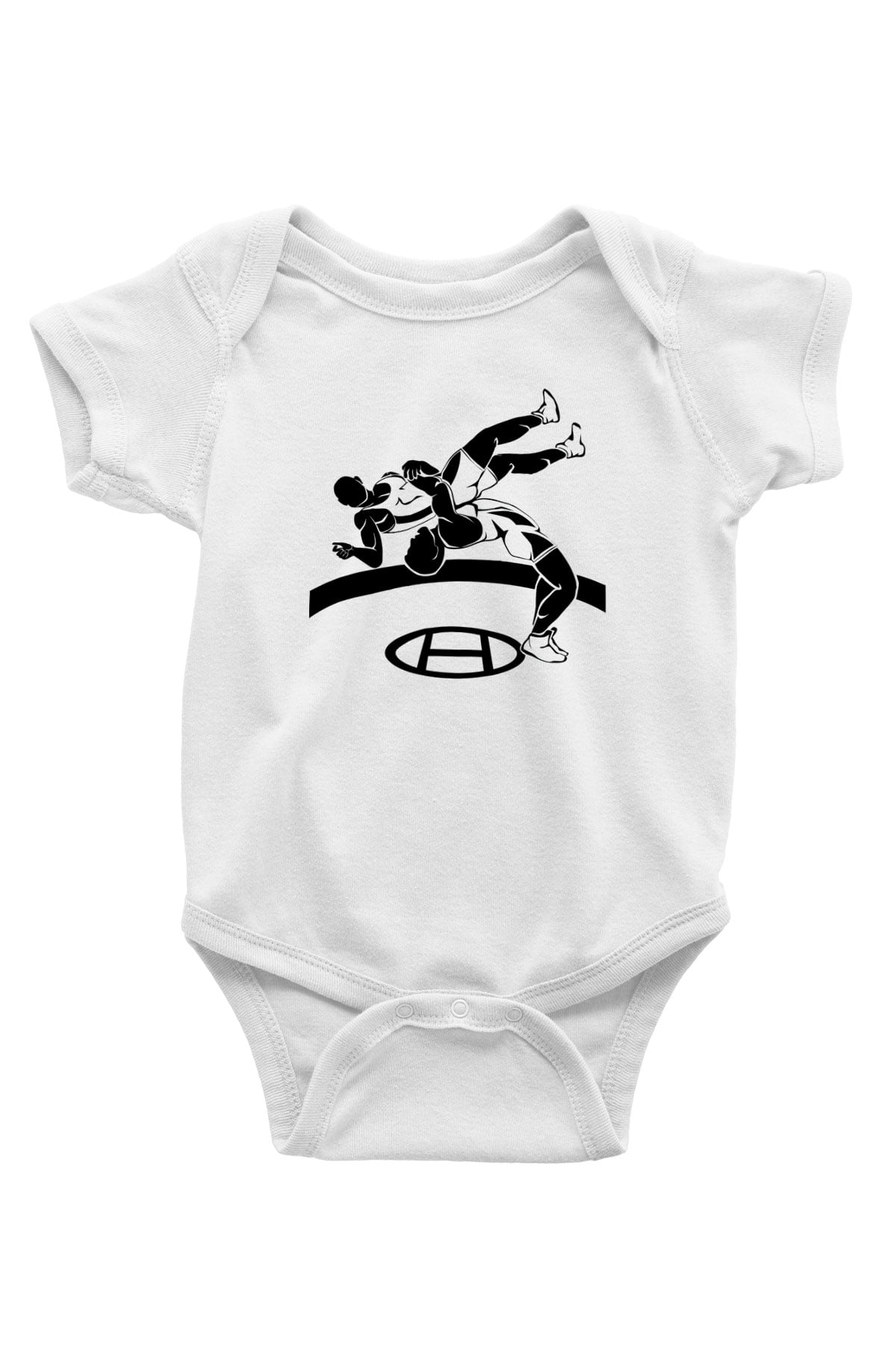 Güreş Baskılı Beyaz Unisex Bebek Body - Zıbın