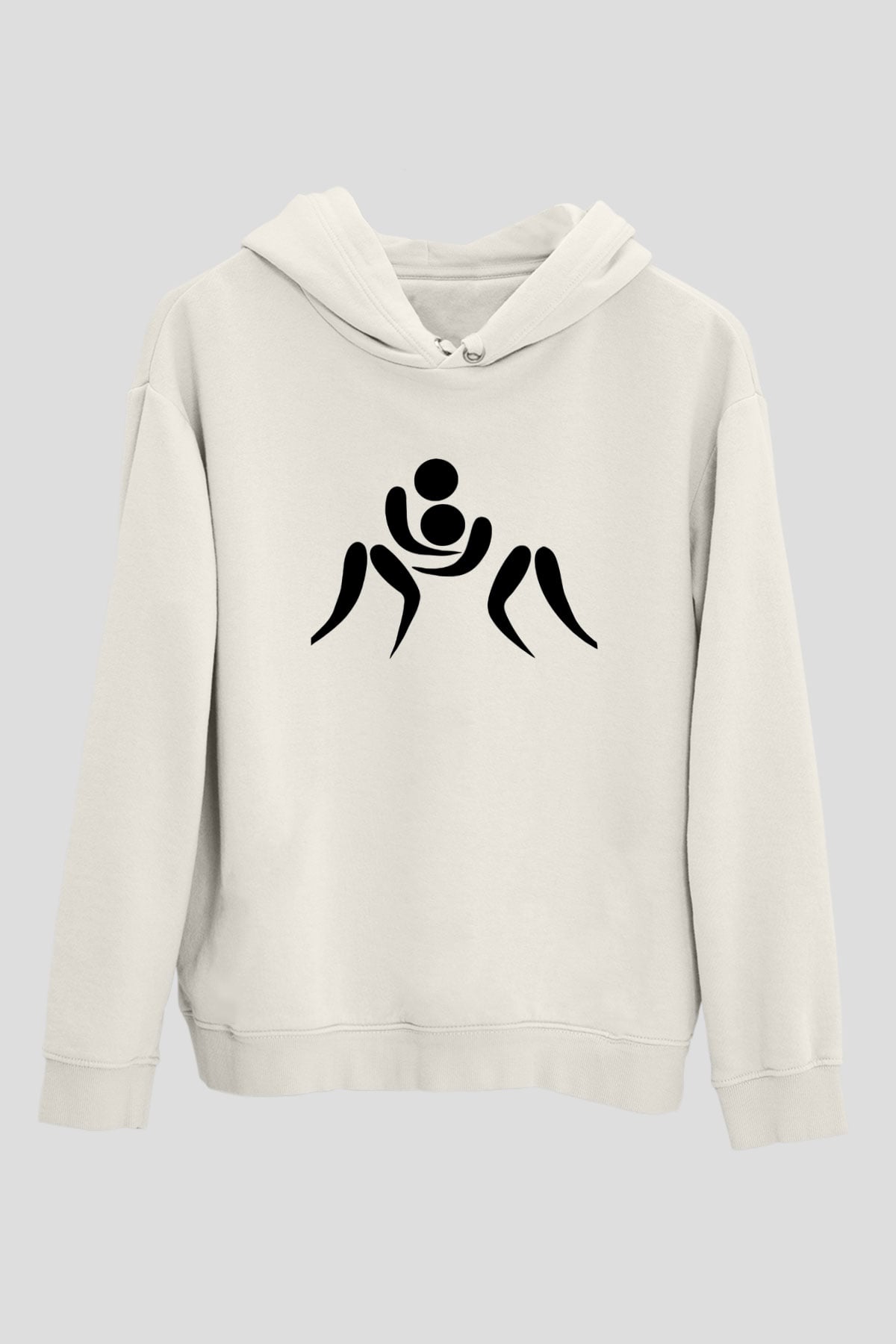 Güreş Beyaz Unisex Hoodie