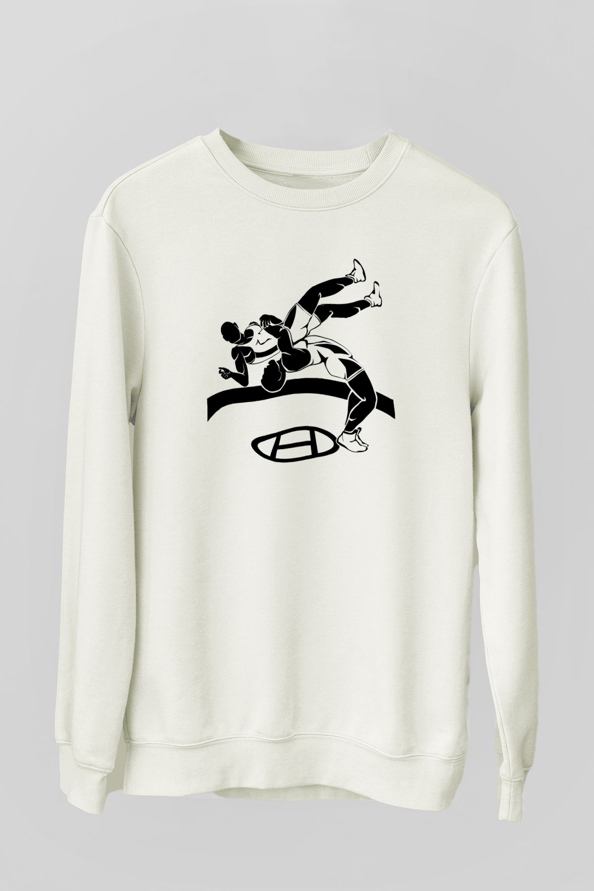 Güreş Beyaz Unisex Sweatshirt