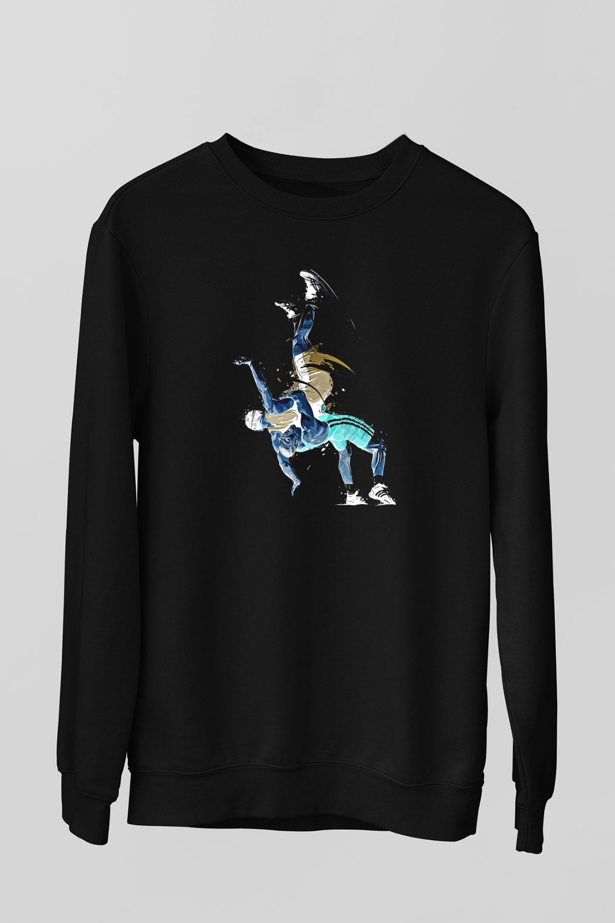 Güreş - Wrestle Baskılı Unisex Siyah Sweatshirt