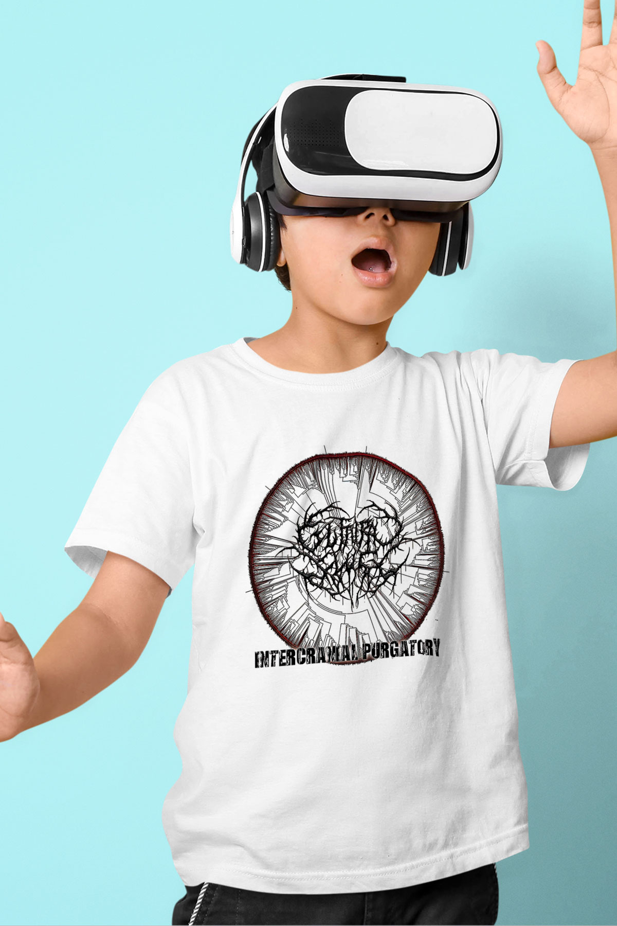 Guttural Slug Baskılı Beyaz Unisex Beyaz Çocuk Tişört - Tshirt