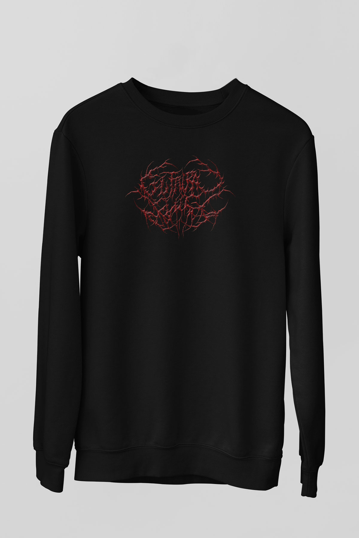 Guttural Slug Baskılı Unisex Siyah Sweatshirt