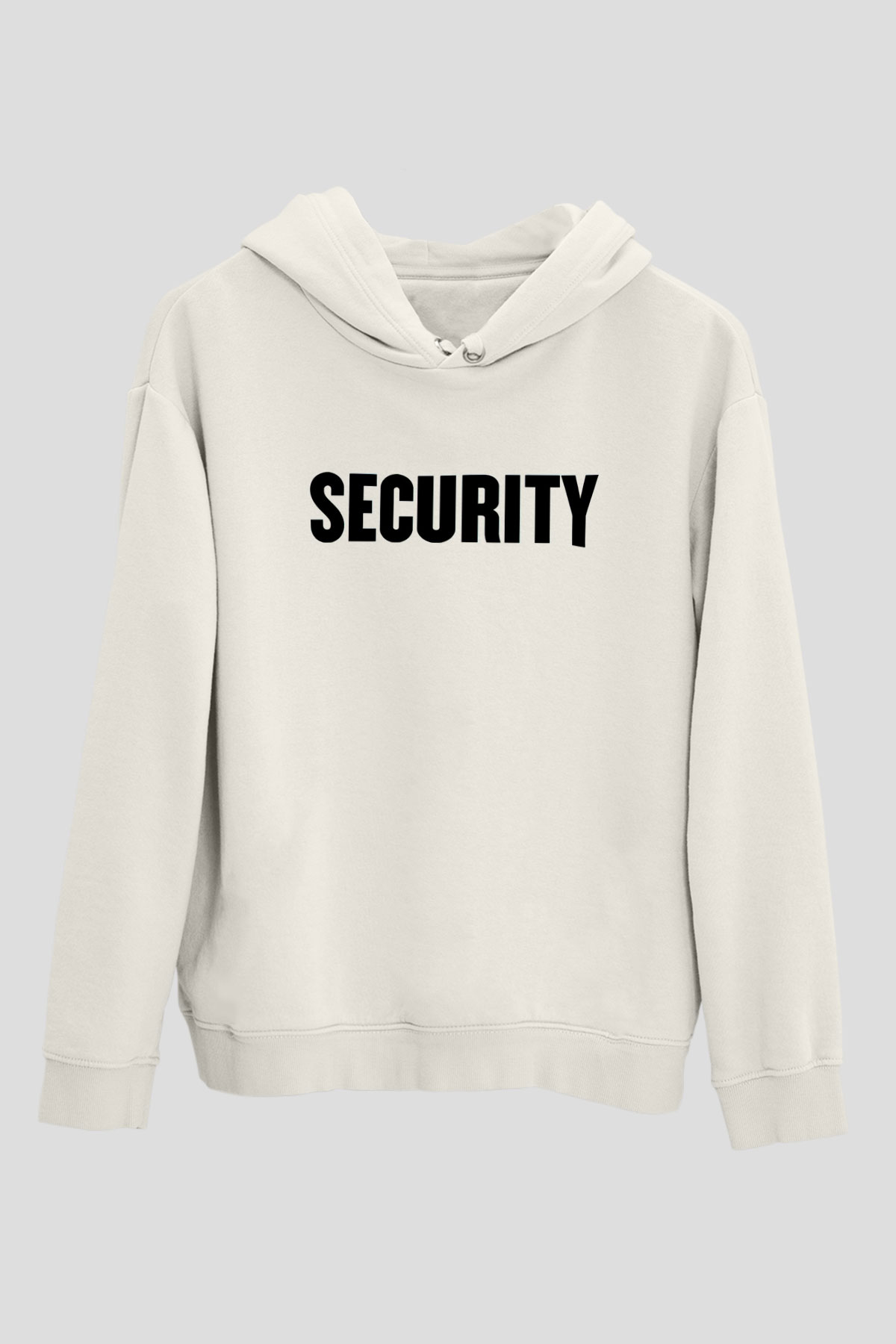 Güvenlik Beyaz Unisex Kapüşonlu Sweatshirt