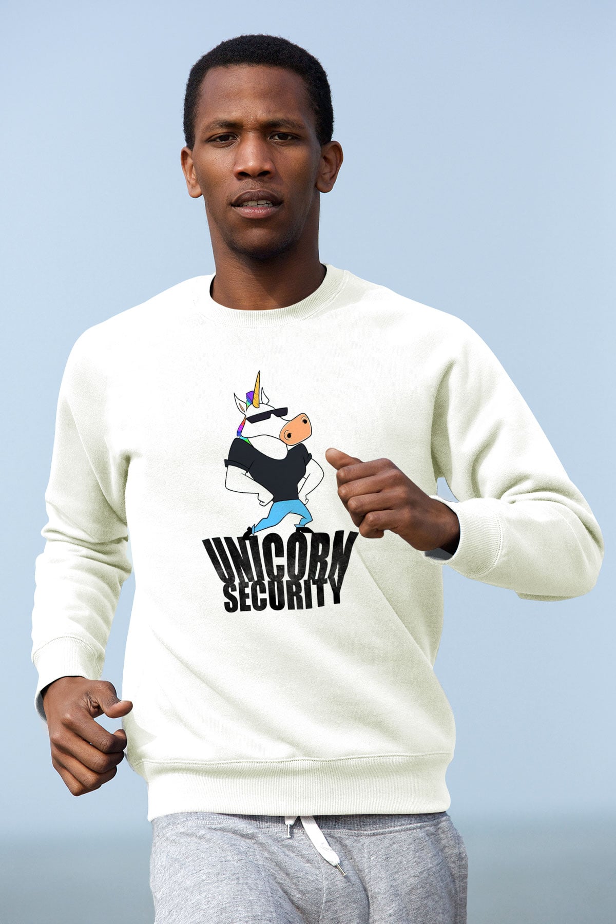 Güvenlik Beyaz Unisex Sweatshirt