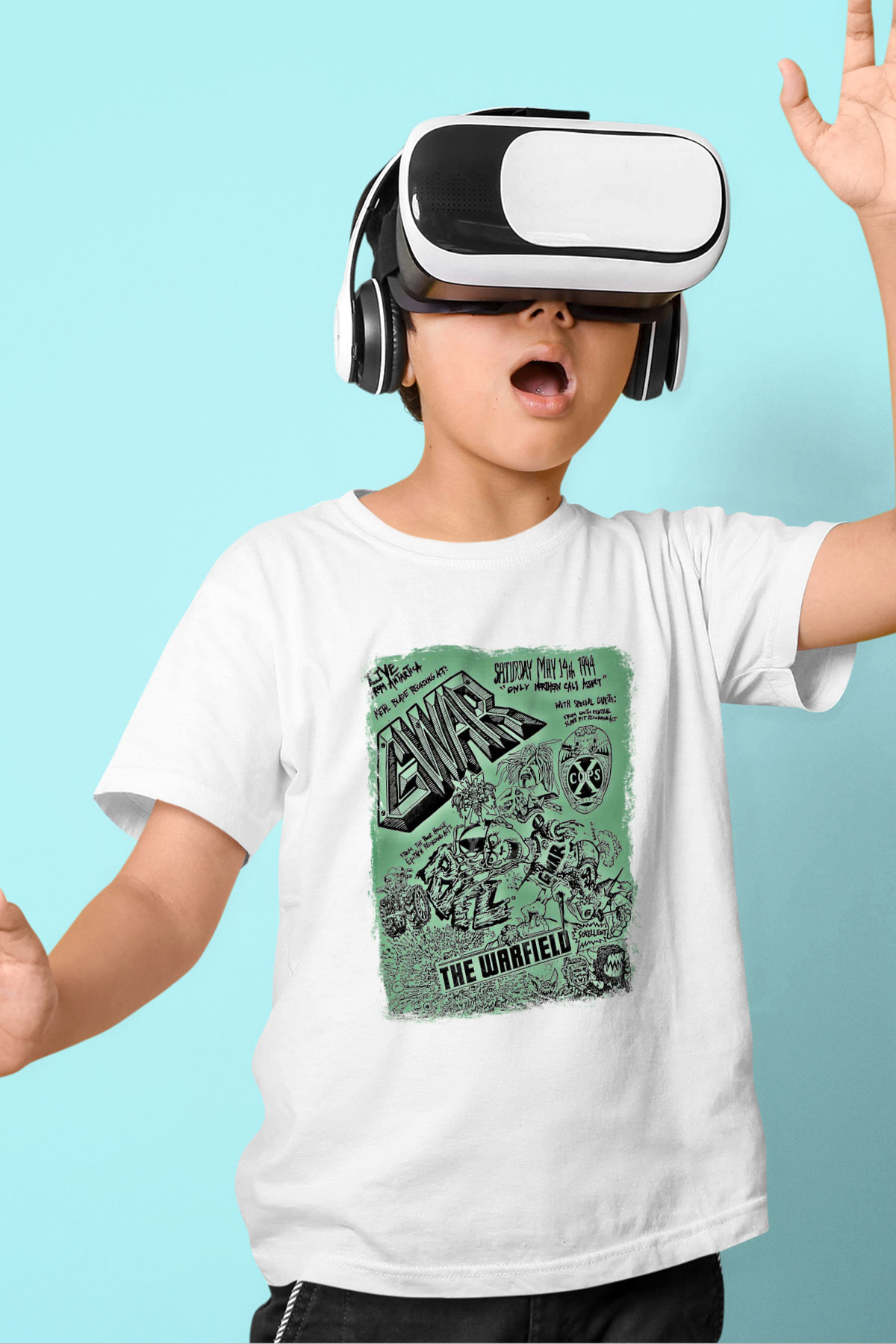 Gwar Baskılı Unisex Beyaz Çocuk Tişört