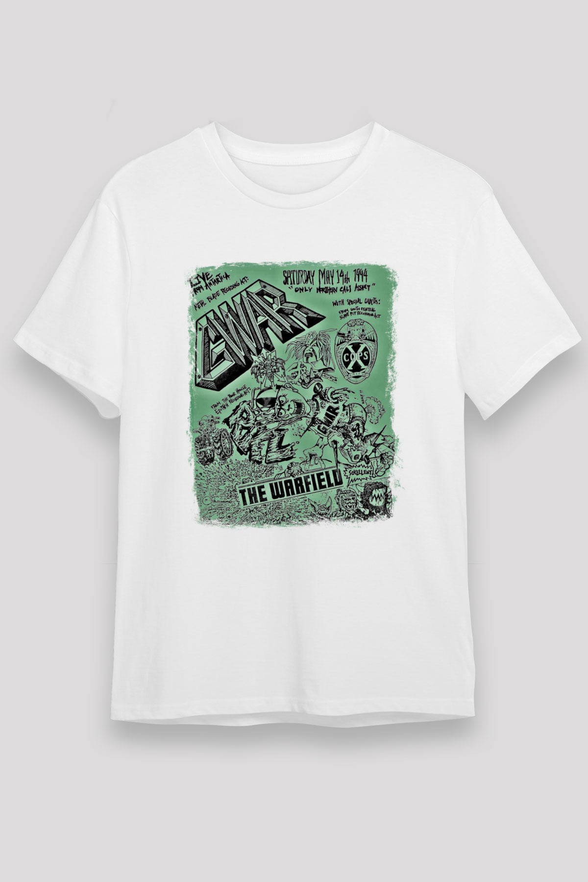 Gwar Baskılı Unisex Beyaz Tişört