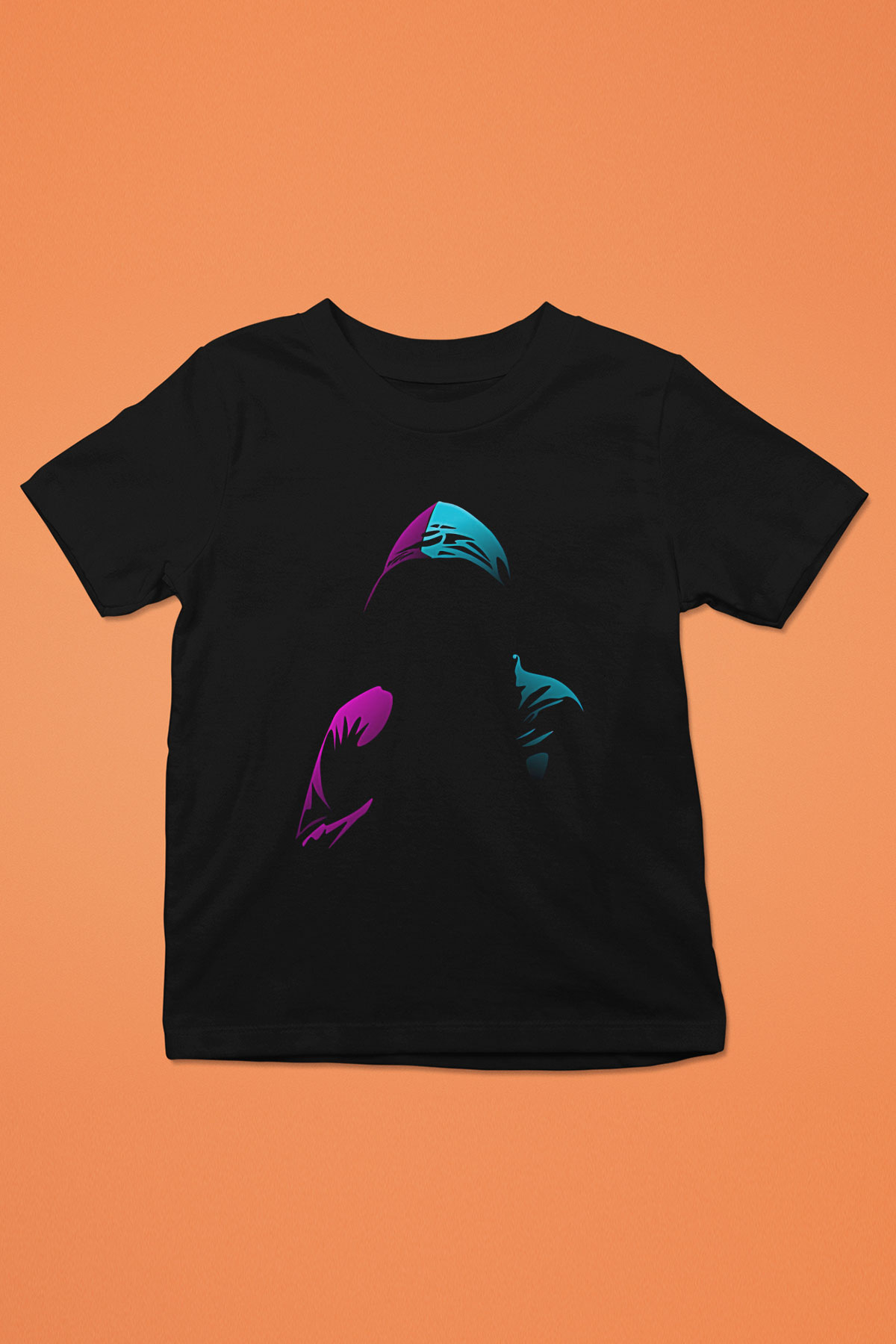 Hacker Baskılı Unisex Siyah Çocuk Tişört - Tshirt