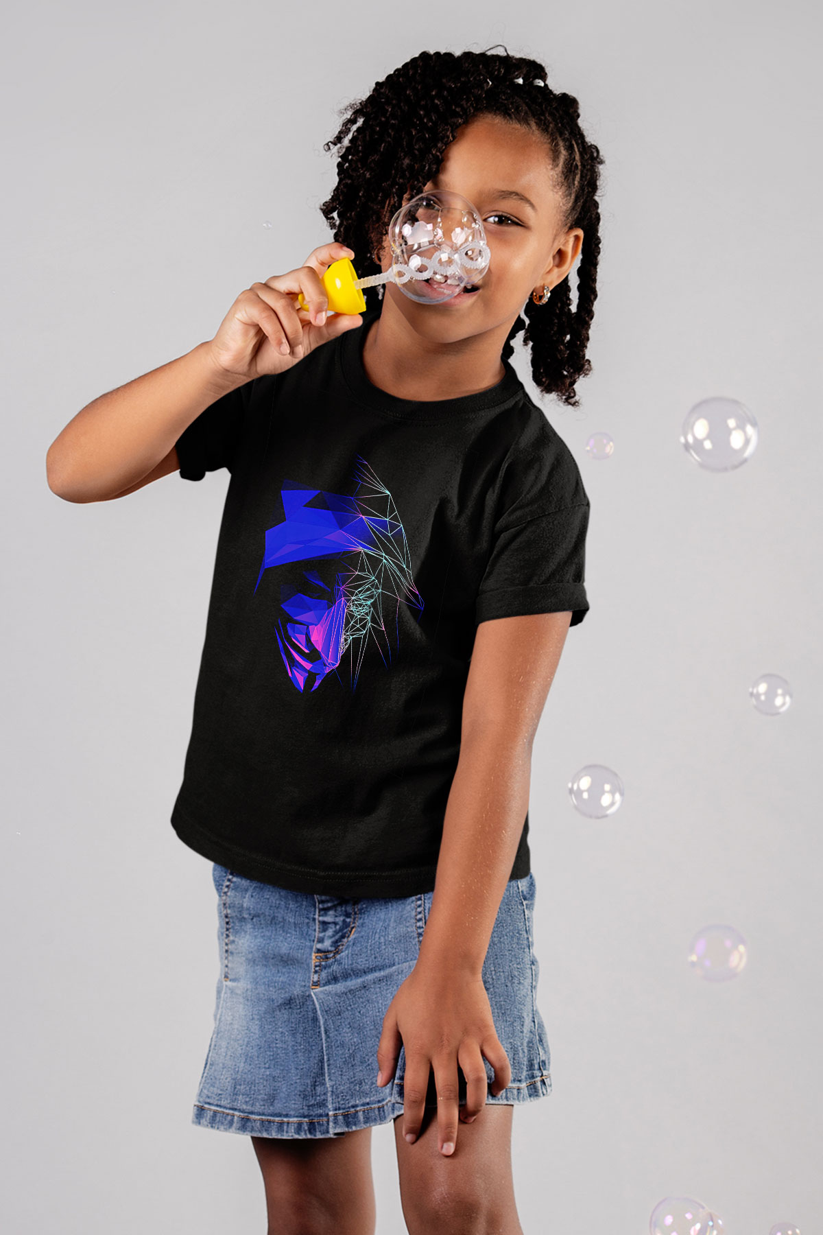 Hacker Baskılı Unisex Siyah Çocuk Tişört - Tshirt