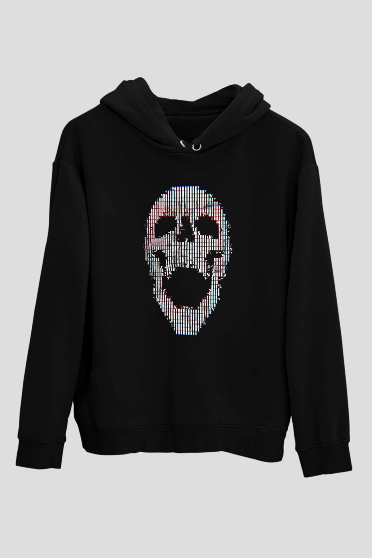 Hacker Baskılı Unisex Siyah Hoodie