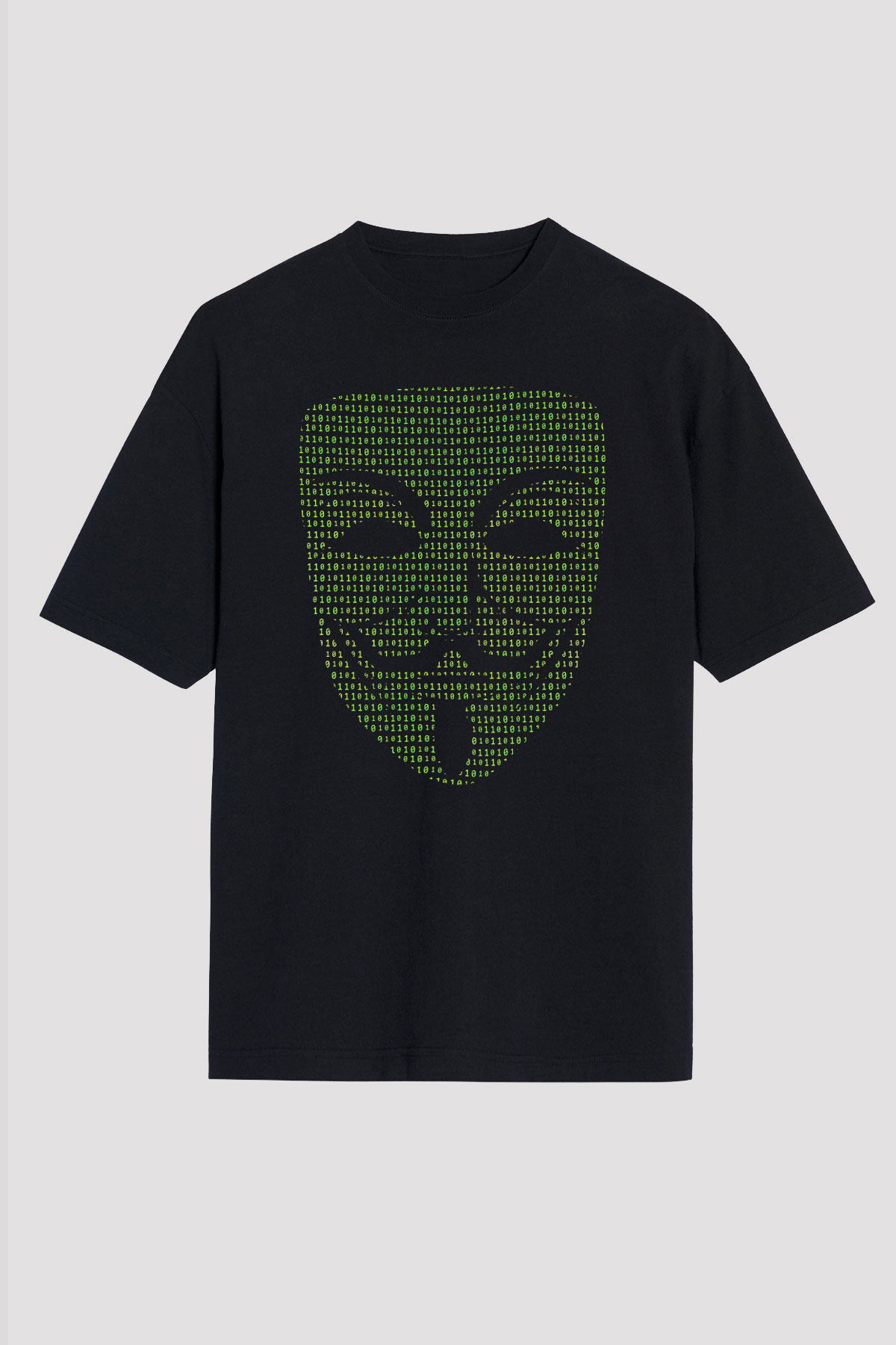 Hacker Baskılı Unisex Siyah Oversize Tişört - Tshirt