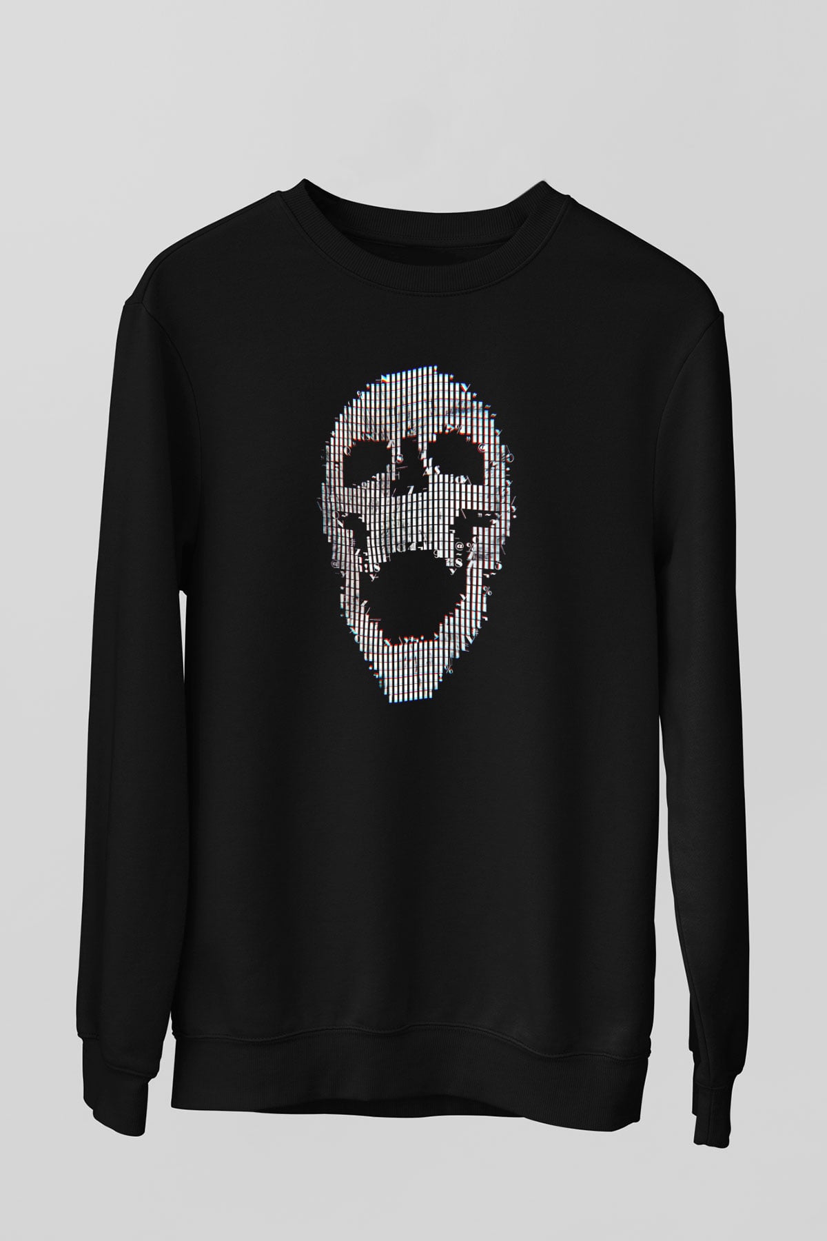 Hacker Baskılı Unisex Siyah Sweatshirt