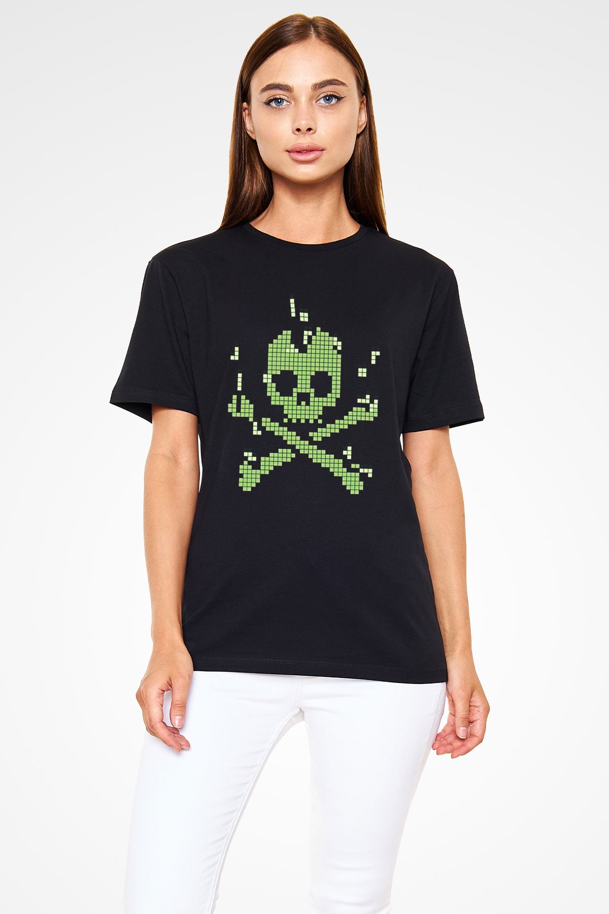 Hacker Baskılı Unisex Siyah Tişört - Tshirt