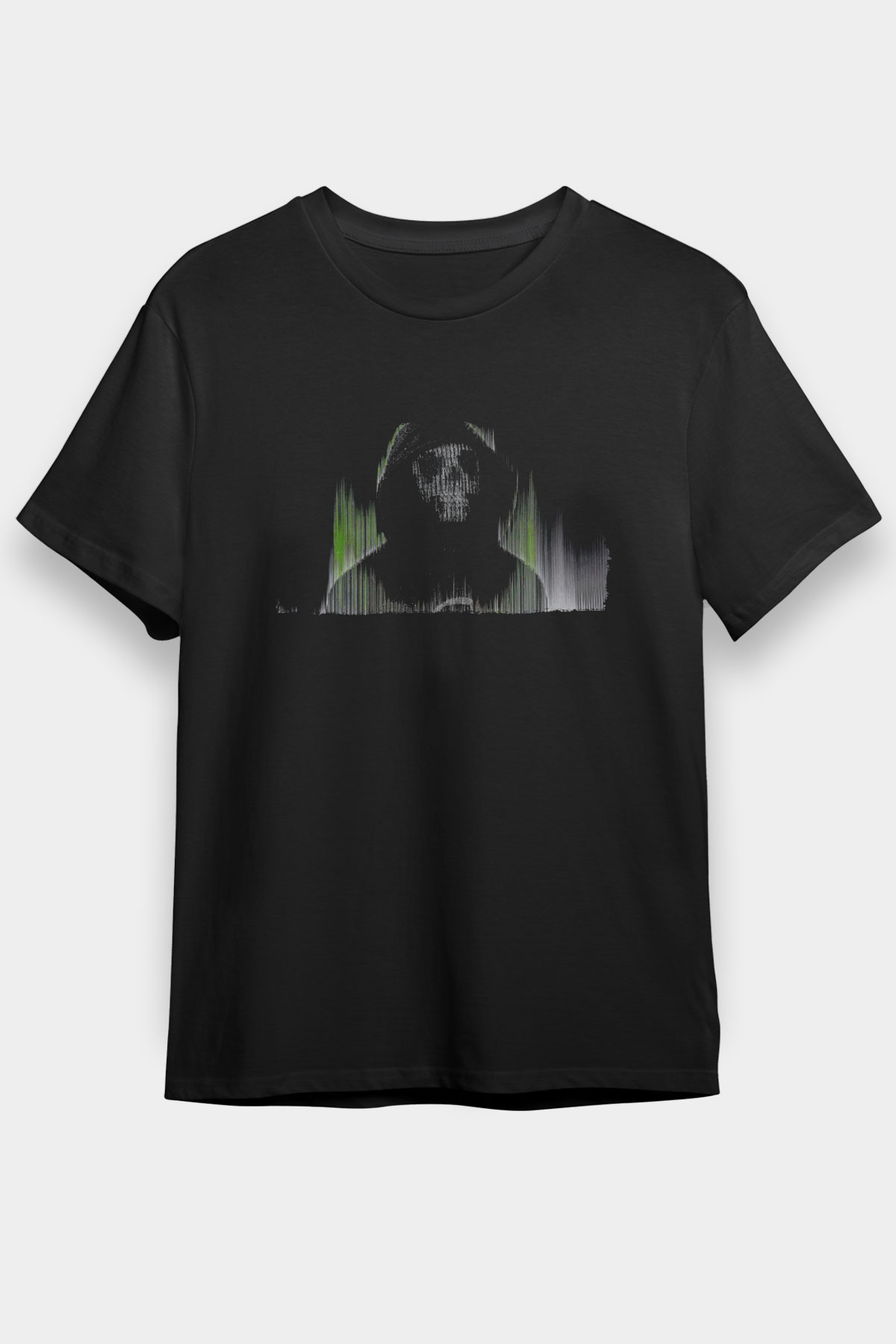 Hacker Baskılı Unisex Siyah Tişört - Tshirt