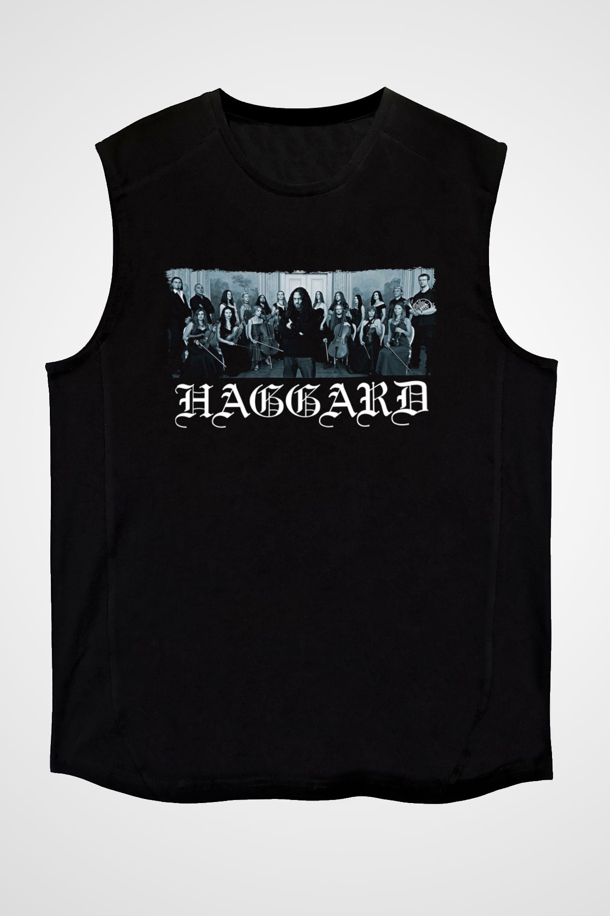 Haggard Baskılı Unisex Siyah Kolsuz Tişört - Tshirt