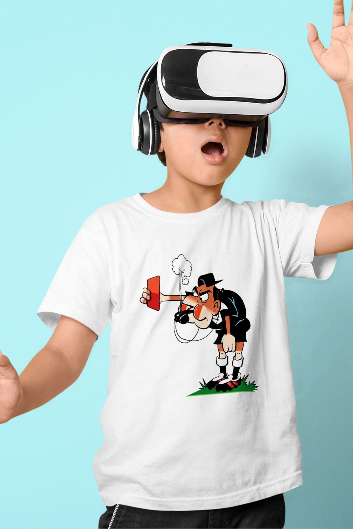 Hakem Baskılı Beyaz Unisex Çocuk Tişört