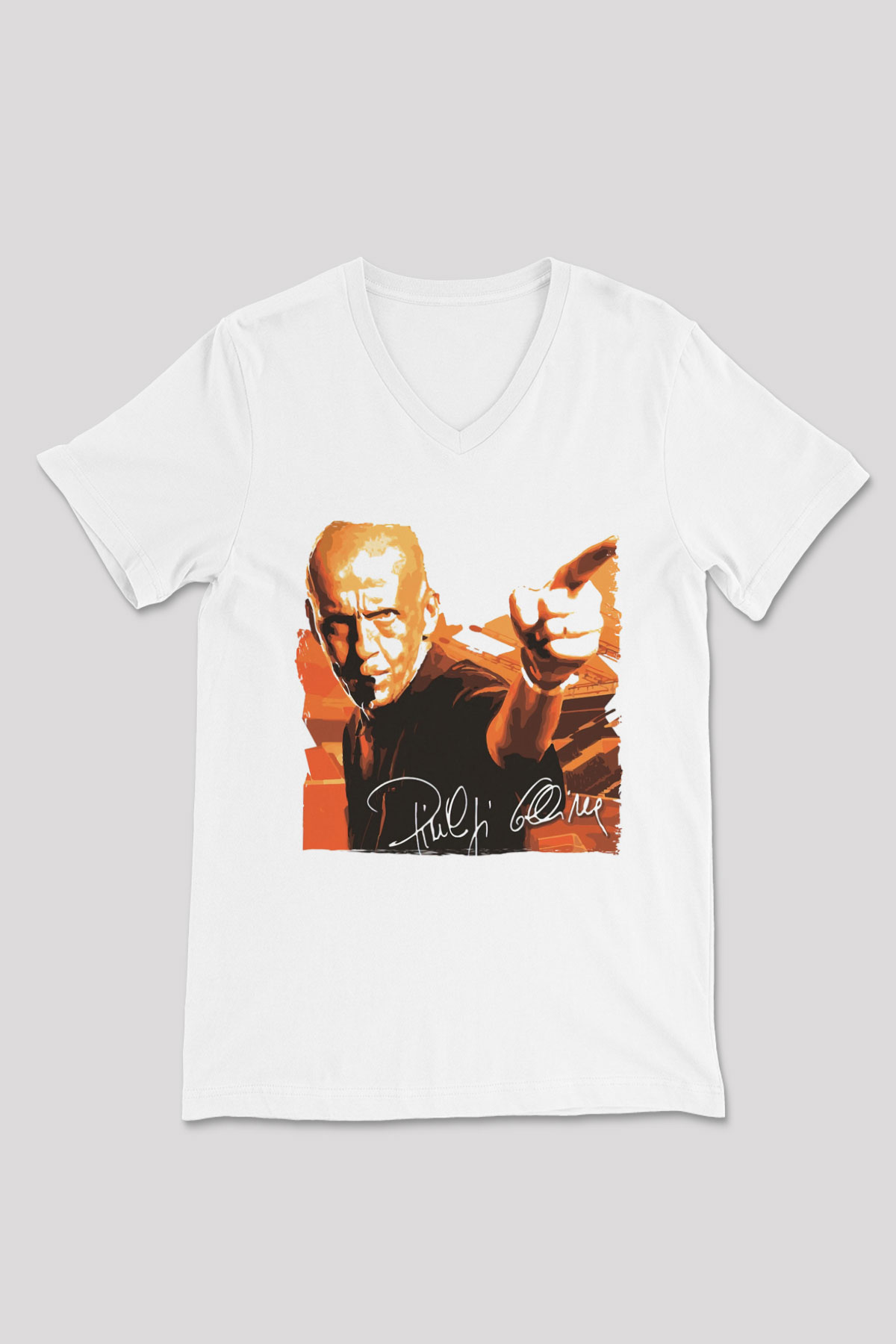 Hakem Beyaz Unisex V Yaka Tişört