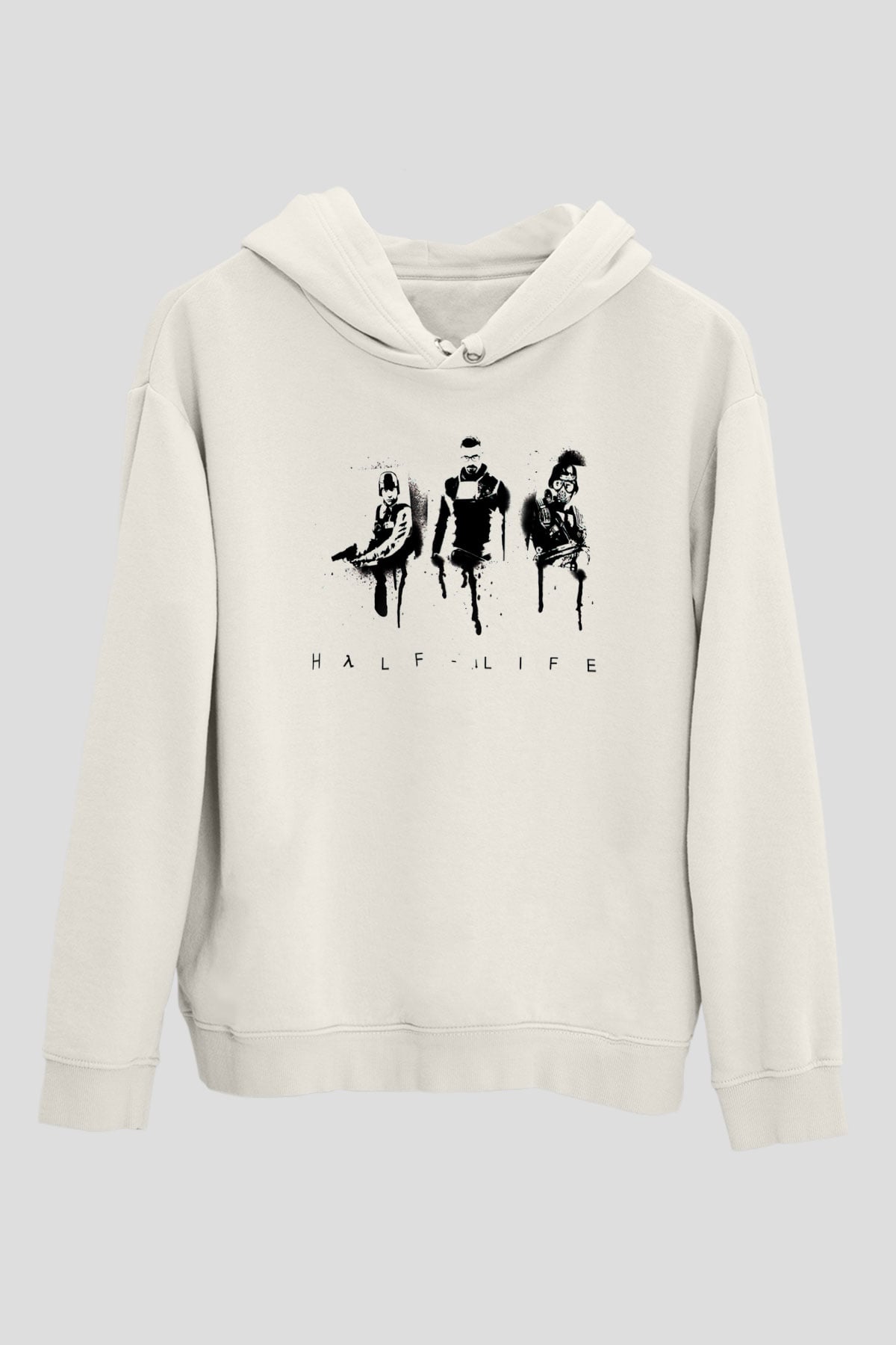 Half-Life Beyaz Unisex Kapşonlu Sweatshirt